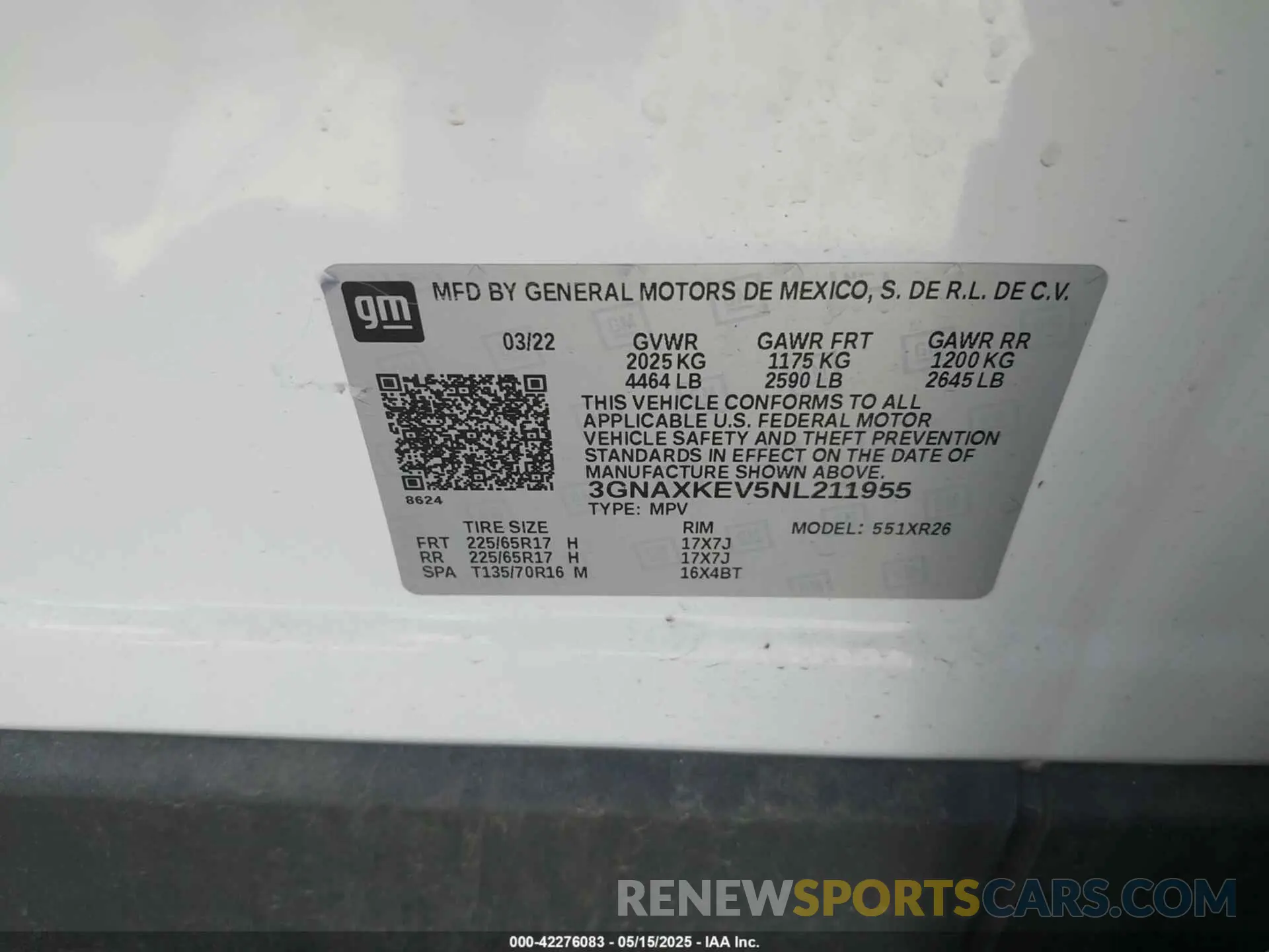 9 Photograph of a damaged car 3GNAXKEV5NL211955 CHEVROLET EQUINOX 2022