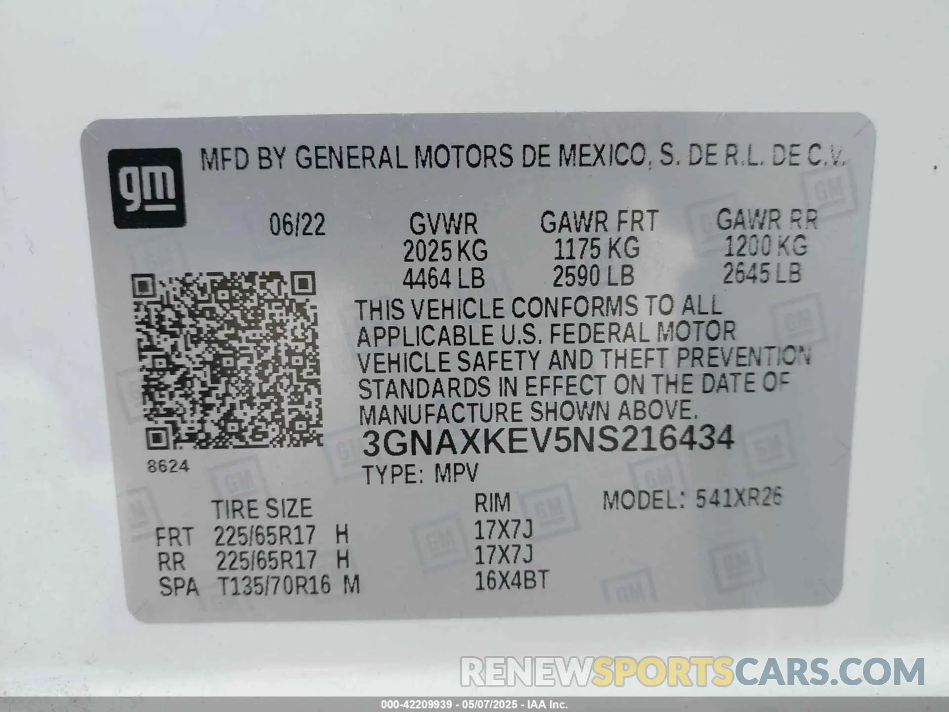 9 Photograph of a damaged car 3GNAXKEV5NS216434 CHEVROLET EQUINOX 2022