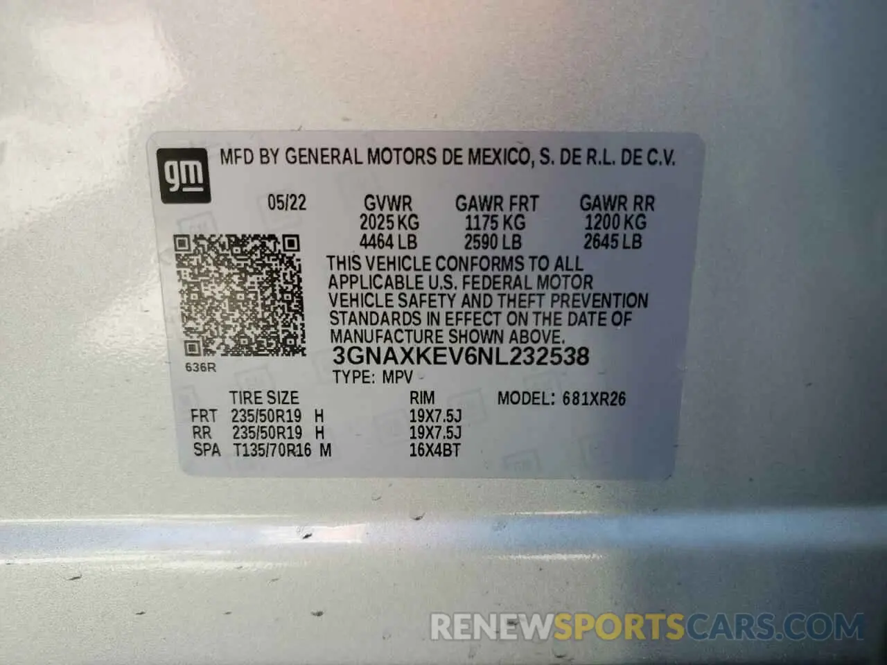 13 Photograph of a damaged car 3GNAXKEV6NL232538 CHEVROLET EQUINOX 2022