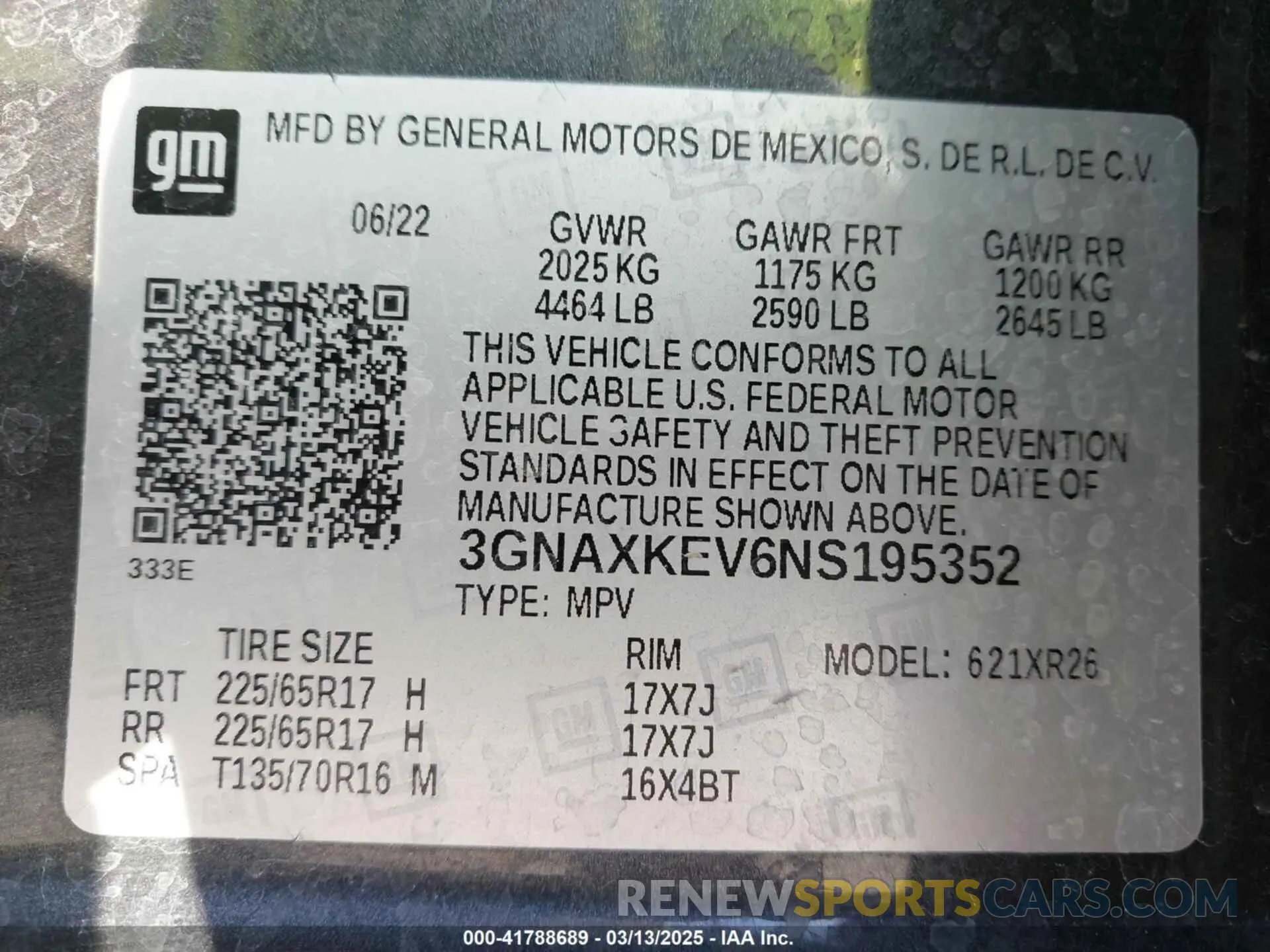 9 Photograph of a damaged car 3GNAXKEV6NS195352 CHEVROLET EQUINOX 2022