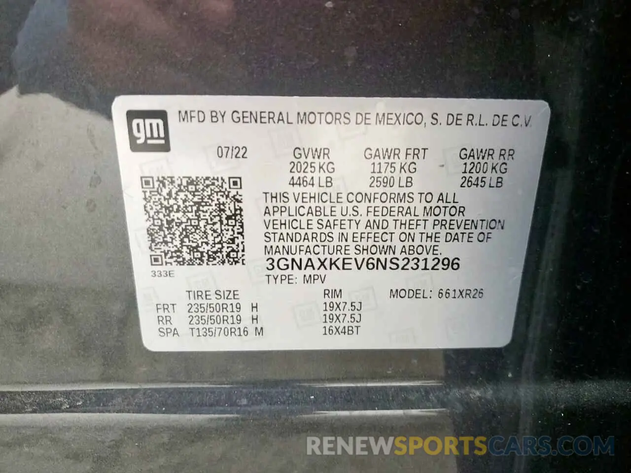 13 Photograph of a damaged car 3GNAXKEV6NS231296 CHEVROLET EQUINOX 2022