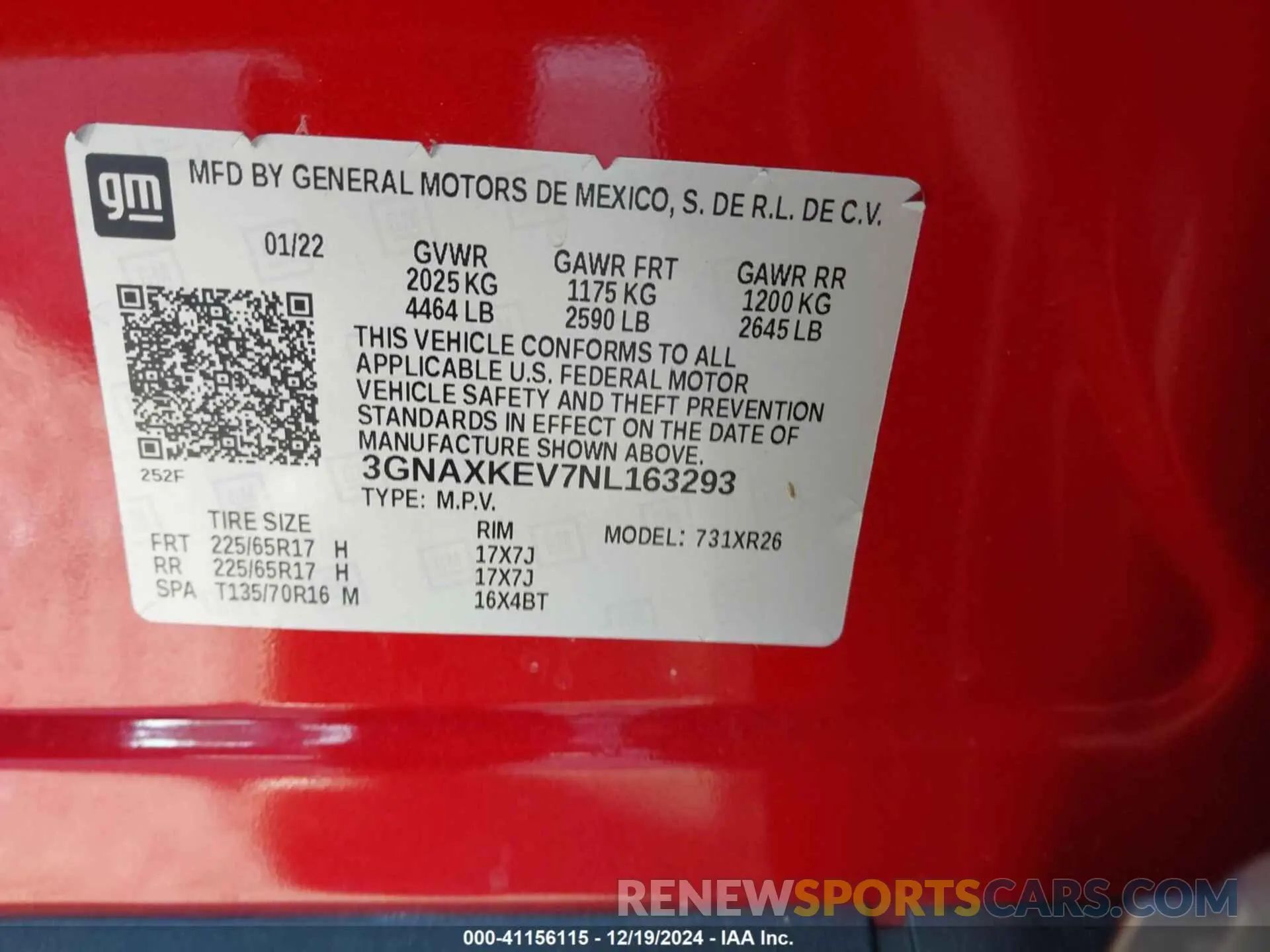 9 Photograph of a damaged car 3GNAXKEV7NL163293 CHEVROLET EQUINOX 2022
