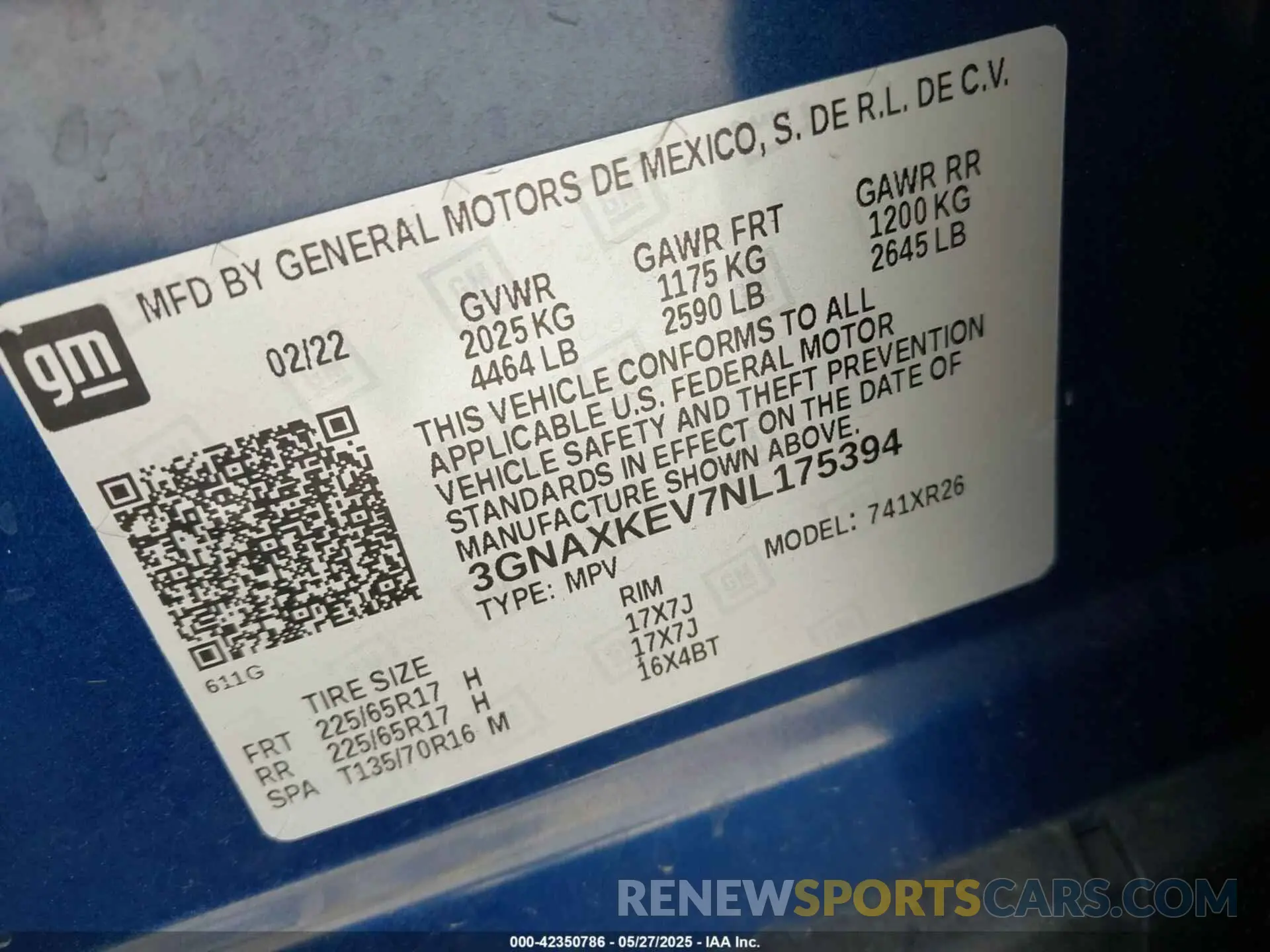 9 Photograph of a damaged car 3GNAXKEV7NL175394 CHEVROLET EQUINOX 2022