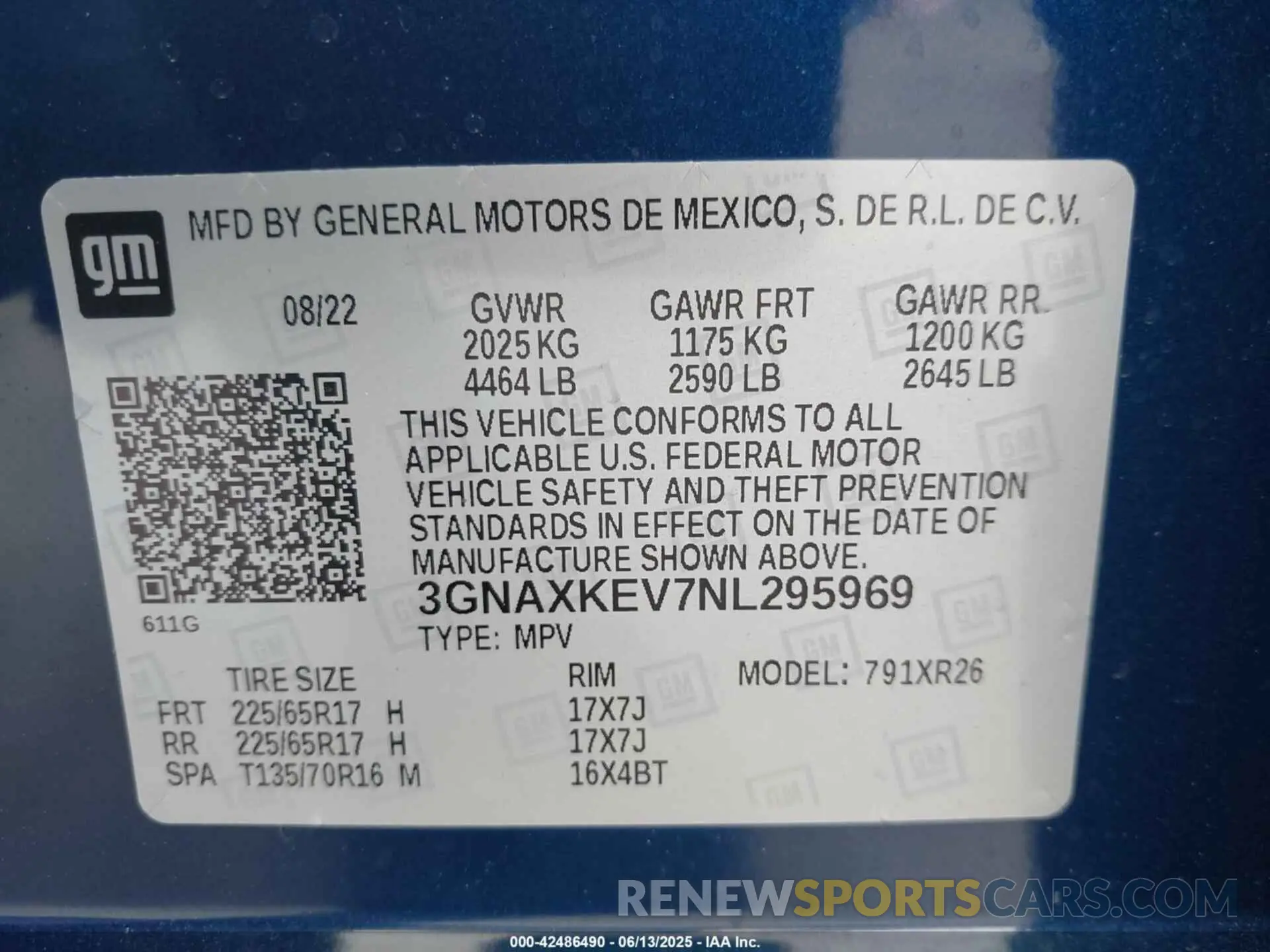 9 Photograph of a damaged car 3GNAXKEV7NL295969 CHEVROLET EQUINOX 2022
