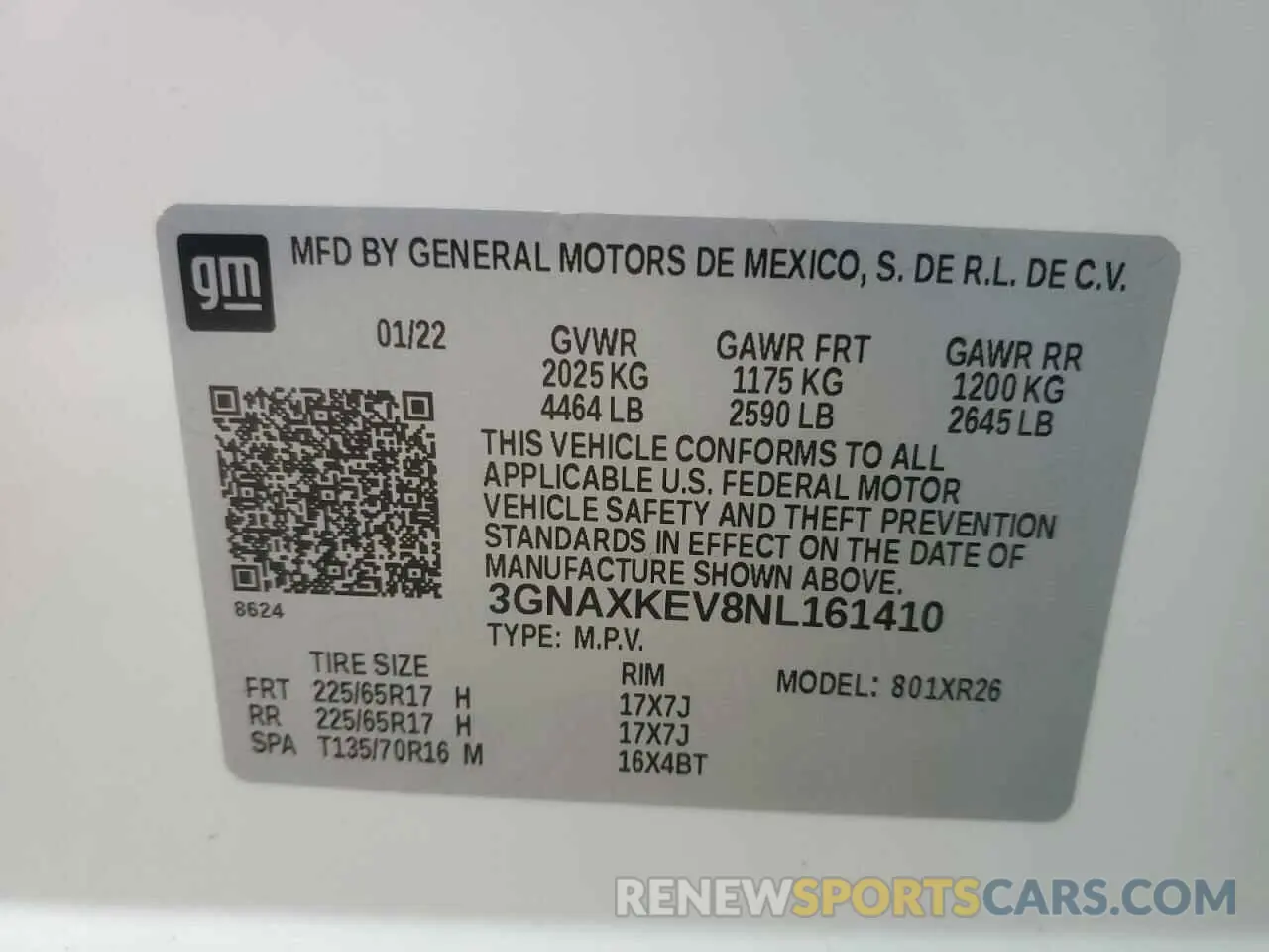 14 Photograph of a damaged car 3GNAXKEV8NL161410 CHEVROLET EQUINOX 2022