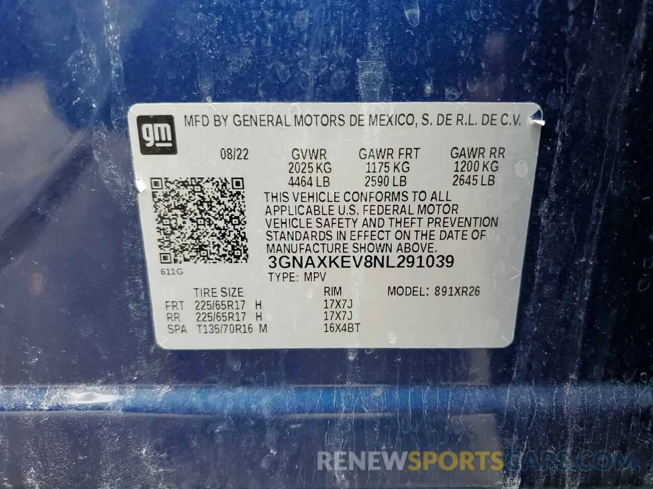 12 Photograph of a damaged car 3GNAXKEV8NL291039 CHEVROLET EQUINOX 2022