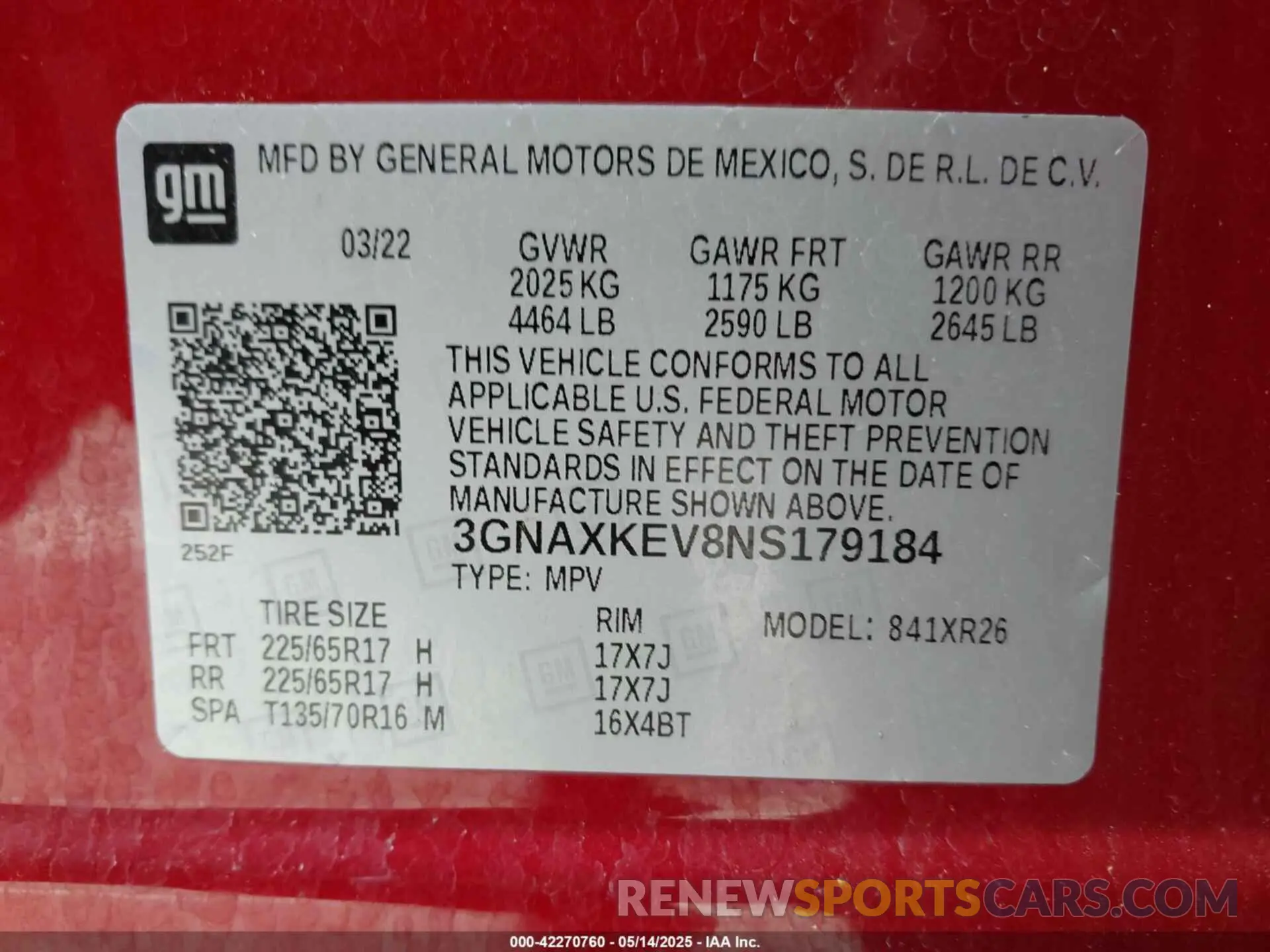 9 Photograph of a damaged car 3GNAXKEV8NS179184 CHEVROLET EQUINOX 2022