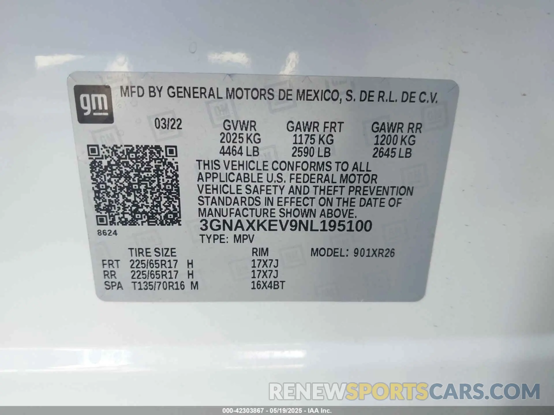 9 Photograph of a damaged car 3GNAXKEV9NL195100 CHEVROLET EQUINOX 2022