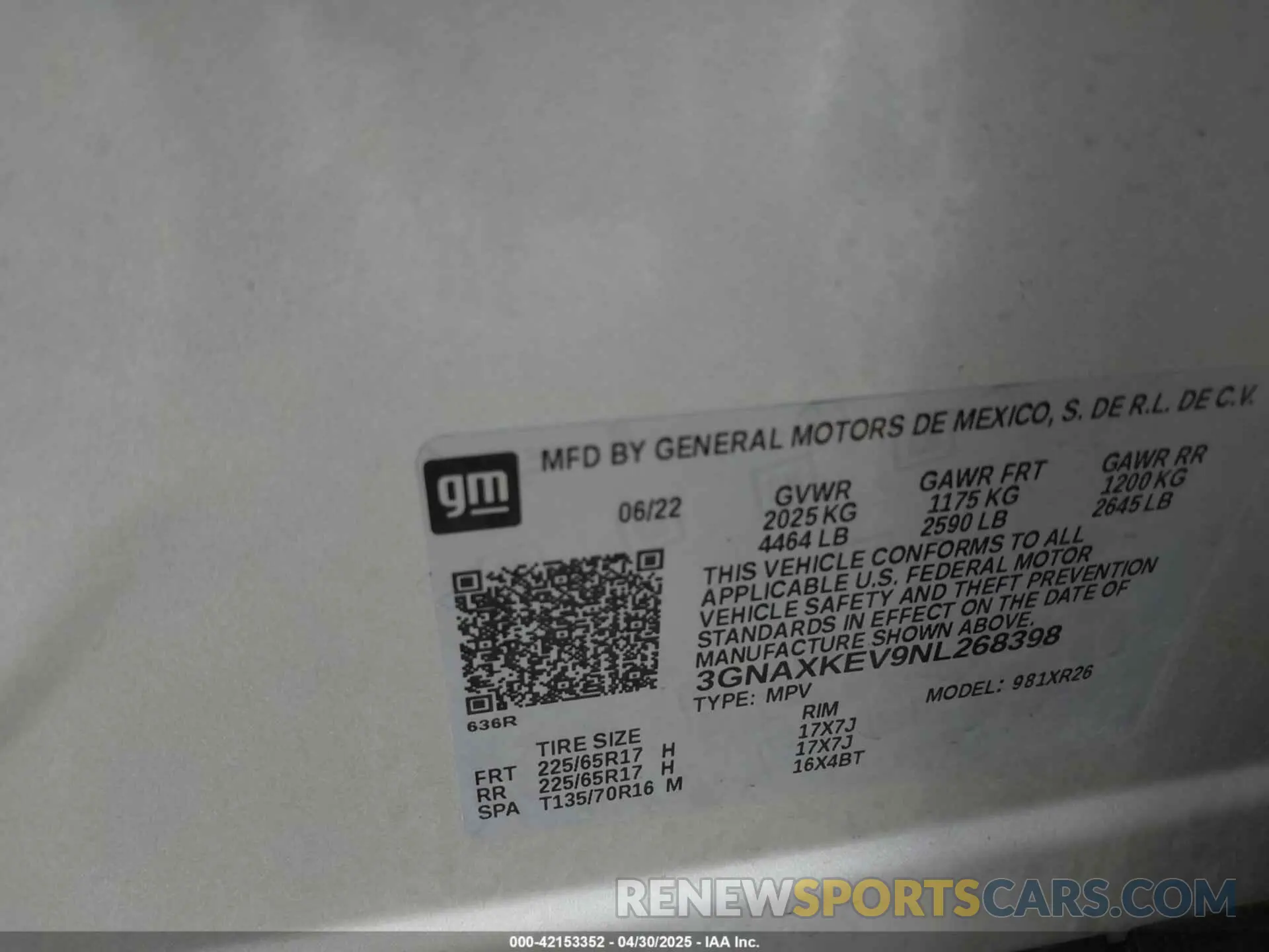 9 Photograph of a damaged car 3GNAXKEV9NL268398 CHEVROLET EQUINOX 2022