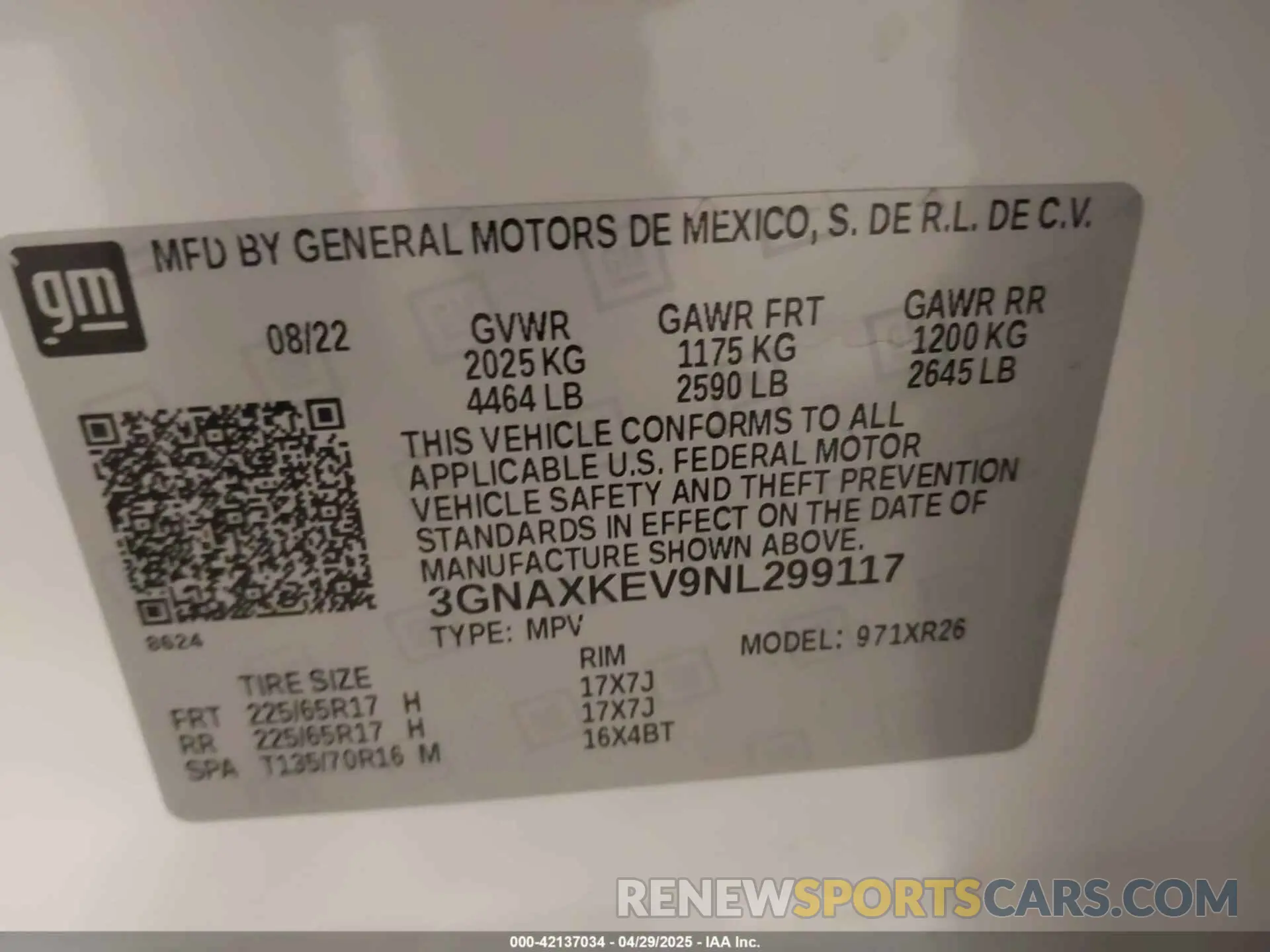 9 Photograph of a damaged car 3GNAXKEV9NL299117 CHEVROLET EQUINOX 2022