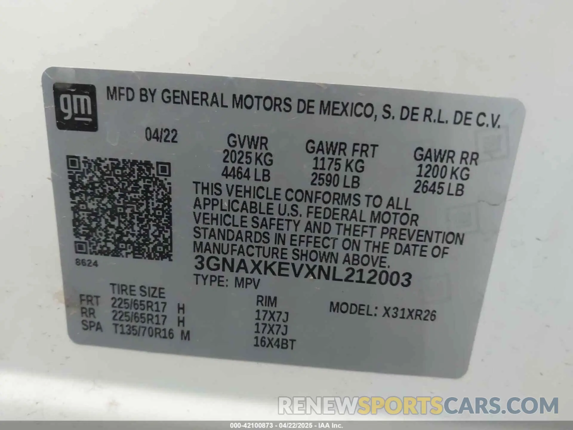 9 Photograph of a damaged car 3GNAXKEVXNL212003 CHEVROLET EQUINOX 2022