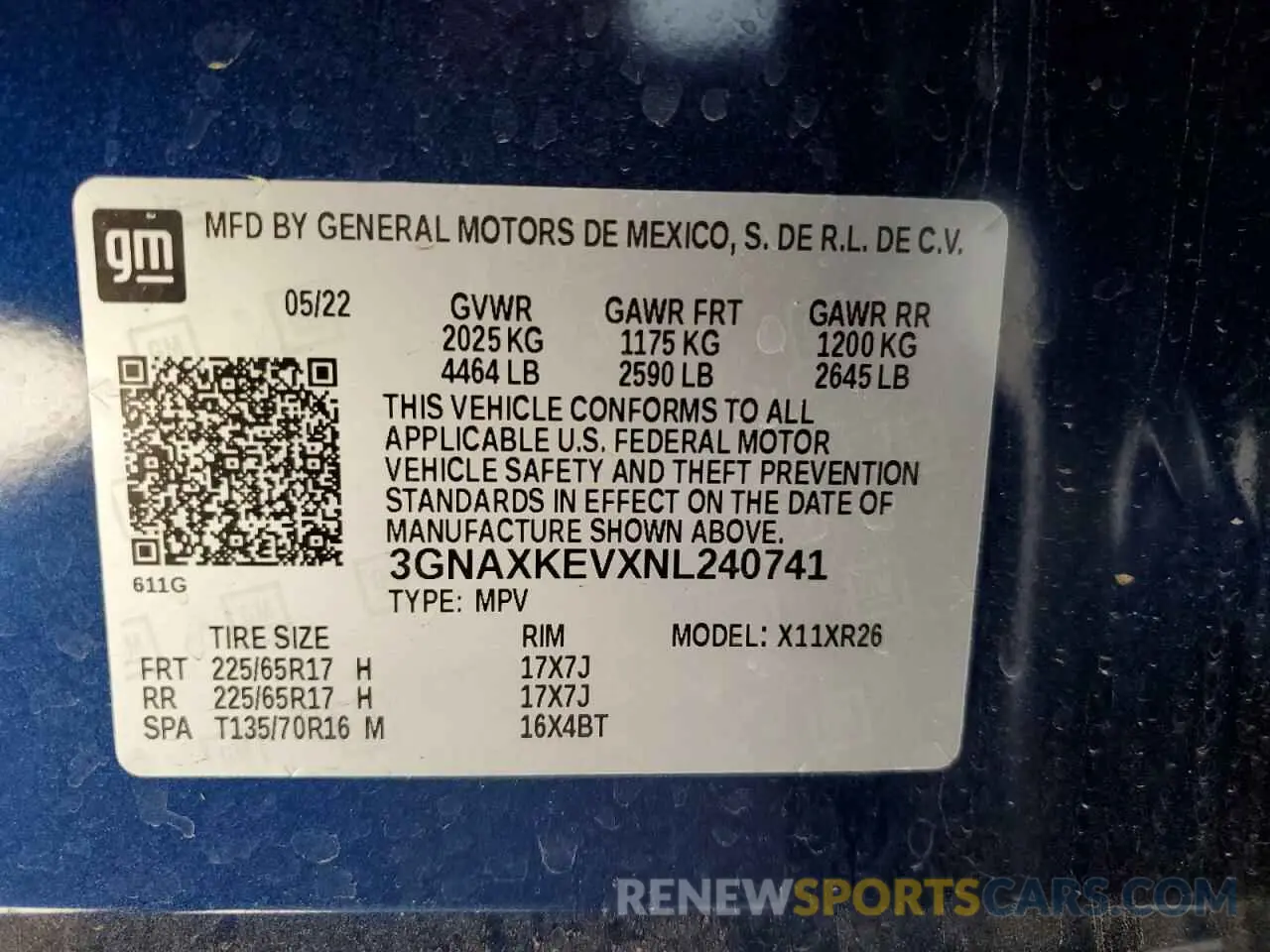 12 Photograph of a damaged car 3GNAXKEVXNL240741 CHEVROLET EQUINOX 2022