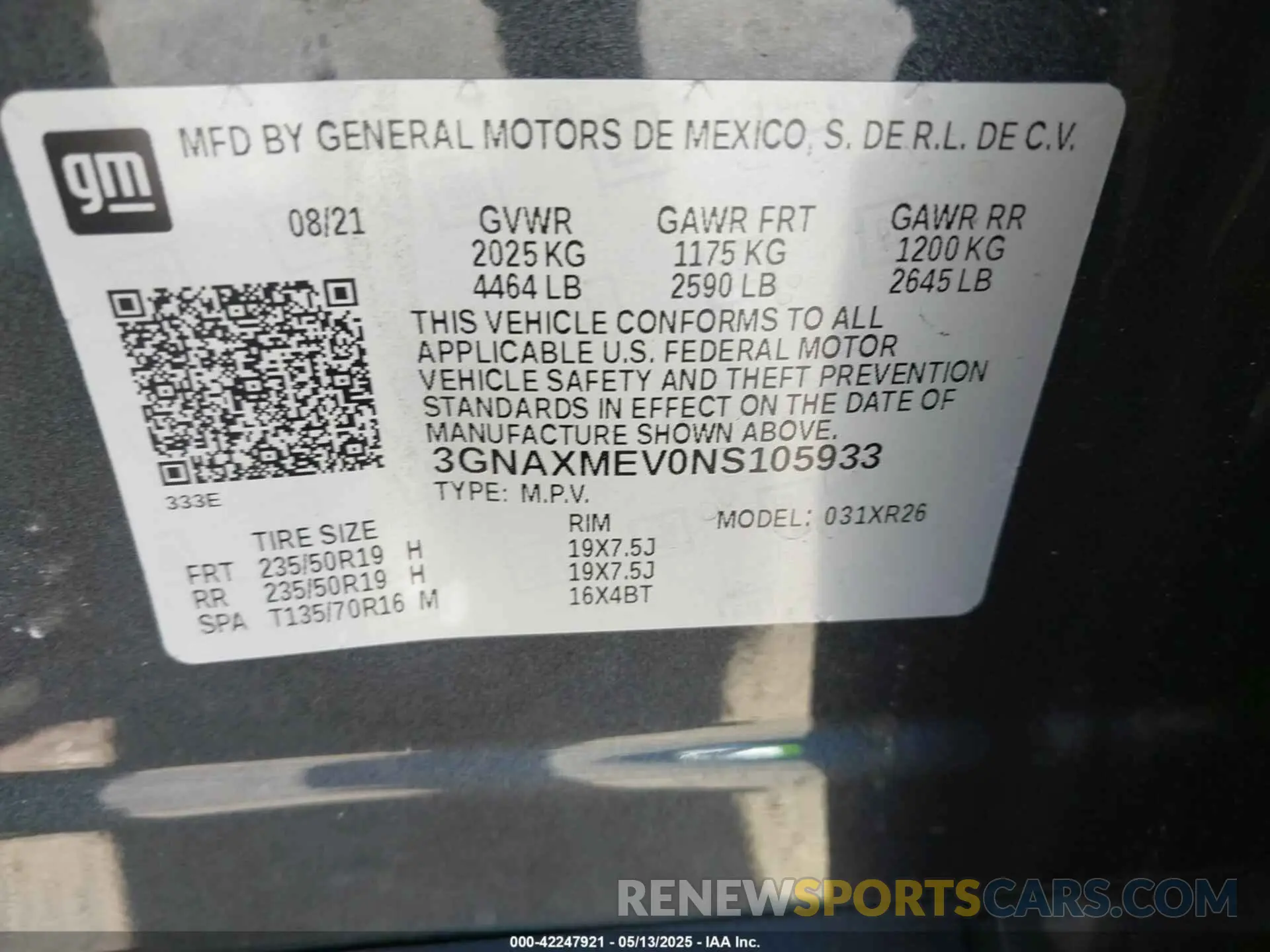 9 Photograph of a damaged car 3GNAXMEV0NS105933 CHEVROLET EQUINOX 2022