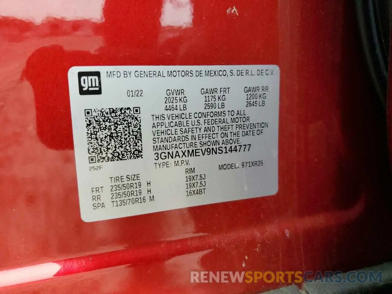 13 Photograph of a damaged car 3GNAXMEV9NS144777 CHEVROLET EQUINOX 2022