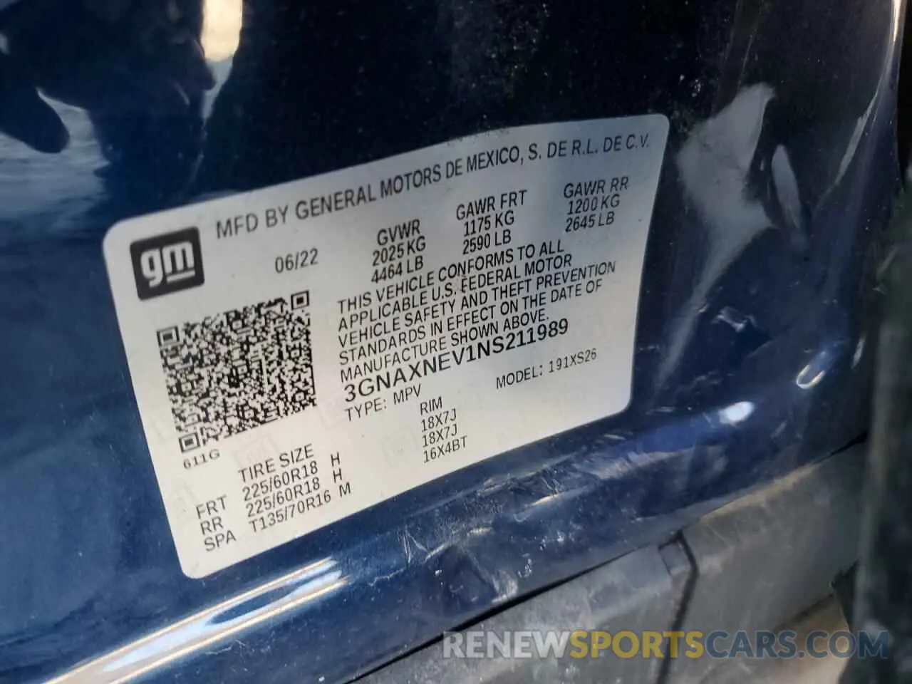 14 Photograph of a damaged car 3GNAXNEV1NS211989 CHEVROLET EQUINOX 2022