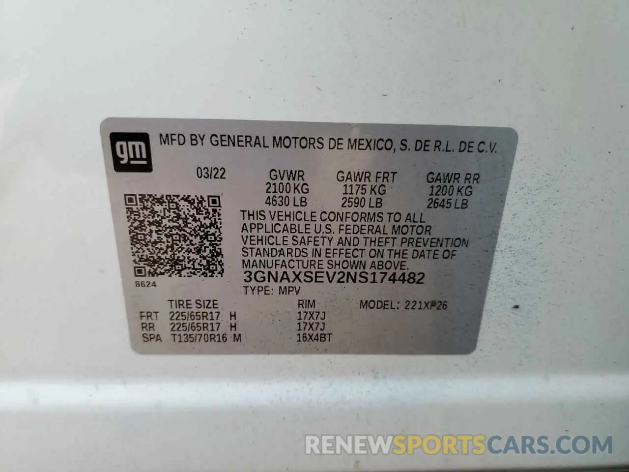 12 Photograph of a damaged car 3GNAXSEV2NS174482 CHEVROLET EQUINOX 2022