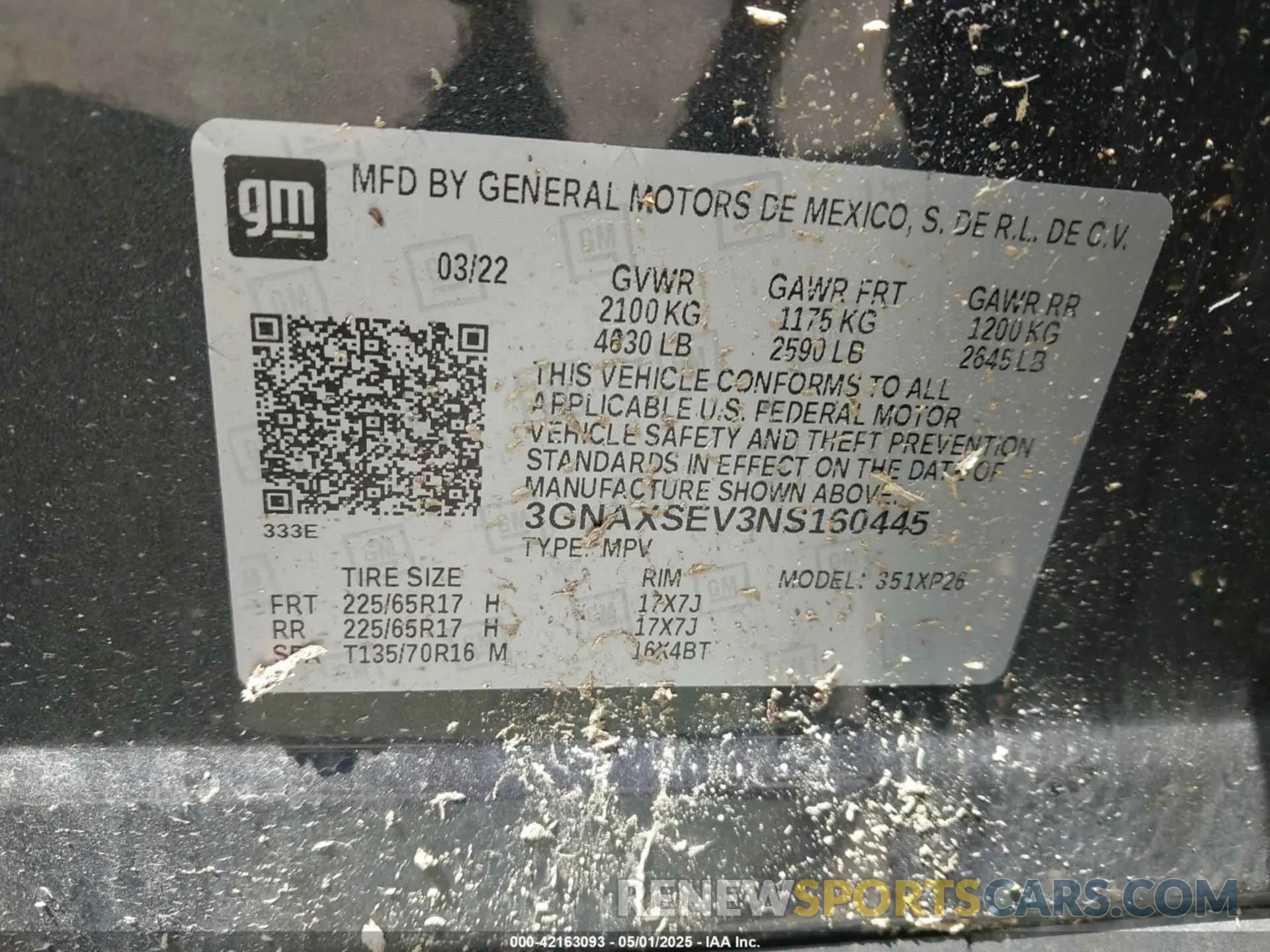 9 Photograph of a damaged car 3GNAXSEV3NS160445 CHEVROLET EQUINOX 2022