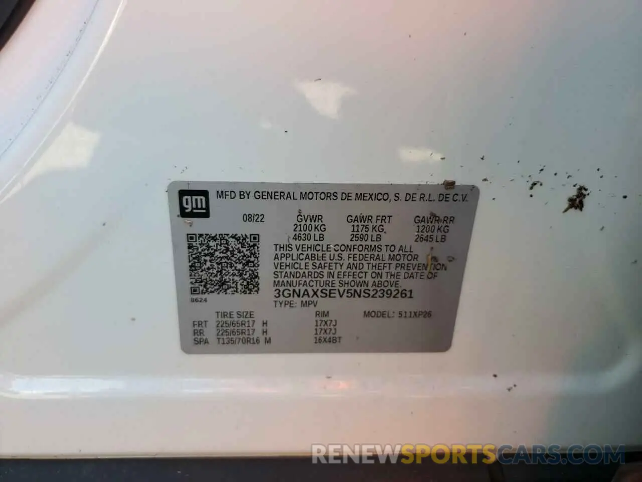 13 Photograph of a damaged car 3GNAXSEV5NS239261 CHEVROLET EQUINOX 2022