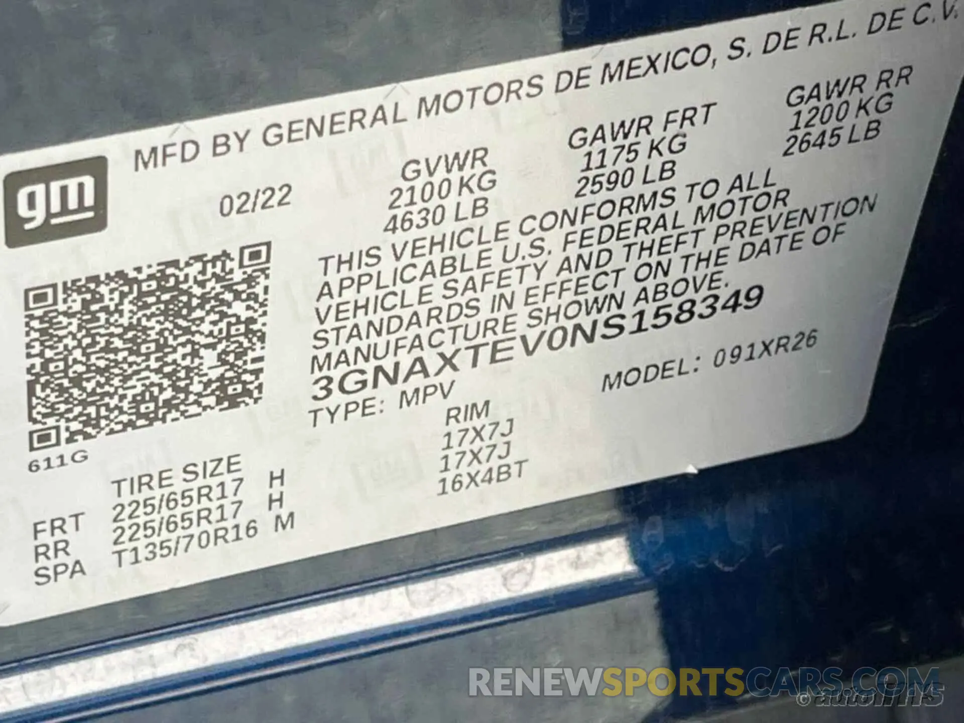 3 Photograph of a damaged car 3GNAXTEV0NS158349 CHEVROLET EQUINOX 2022