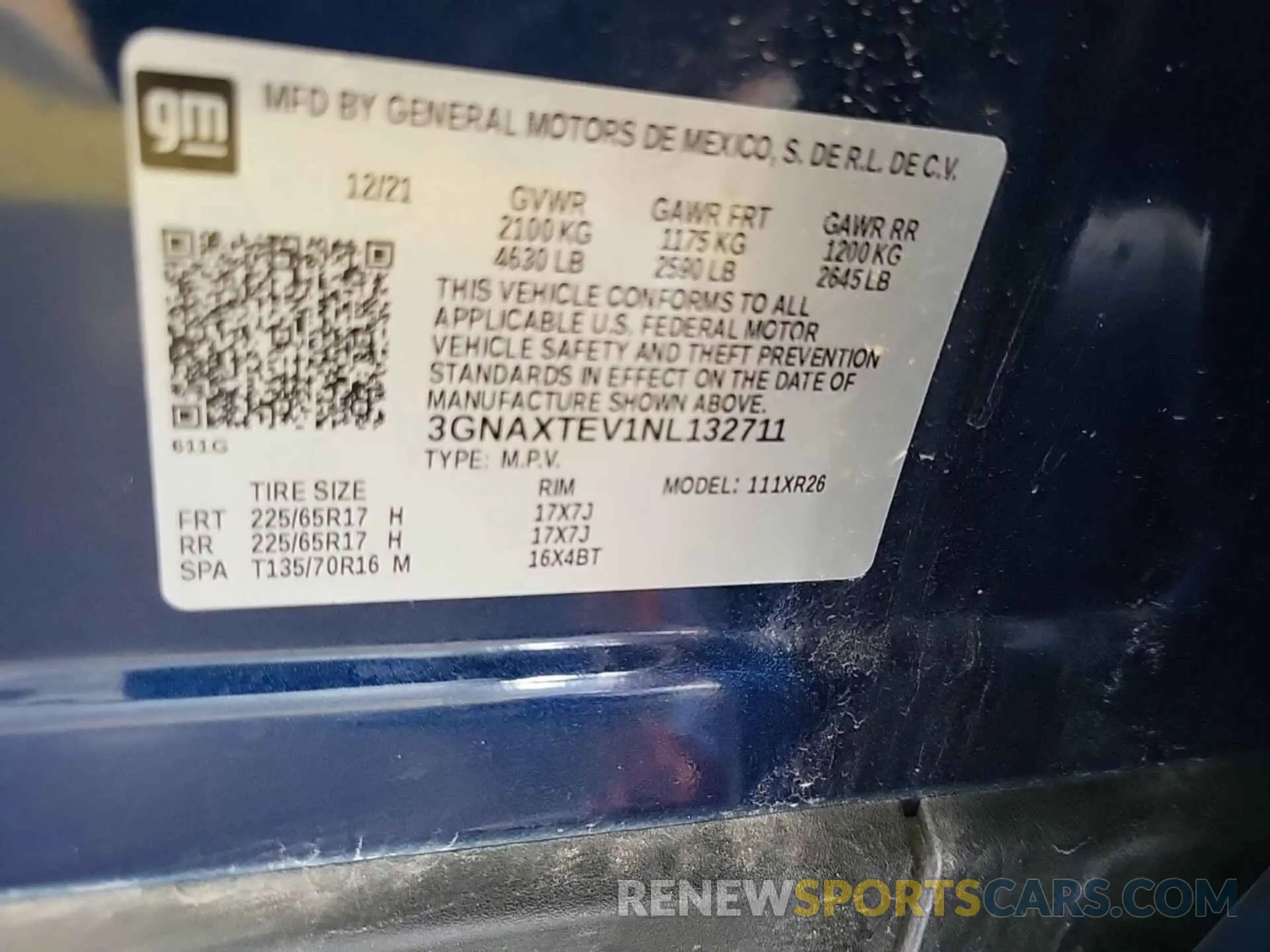 16 Photograph of a damaged car 3GNAXTEV1NL132711 CHEVROLET EQUINOX 2022