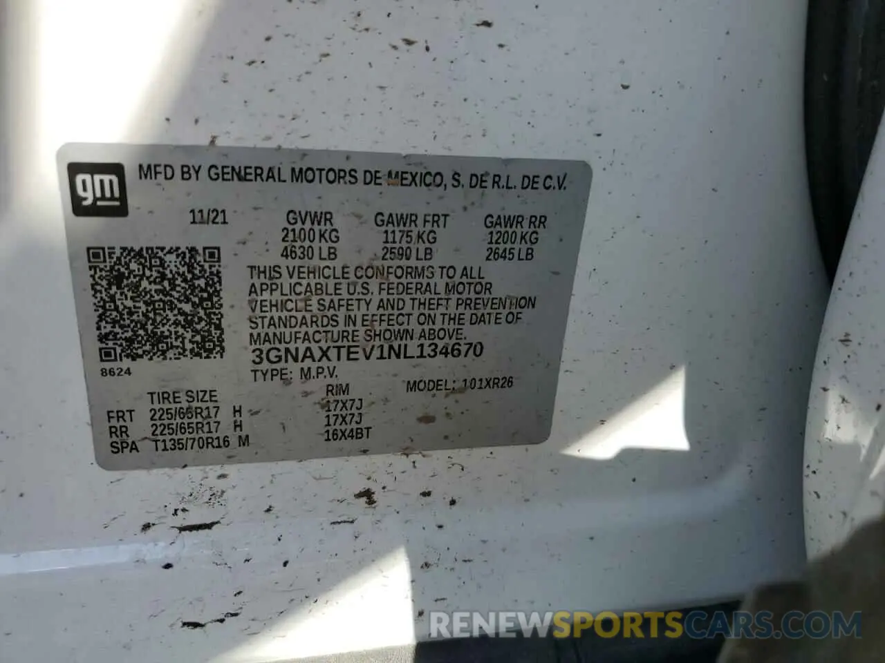14 Photograph of a damaged car 3GNAXTEV1NL134670 CHEVROLET EQUINOX 2022