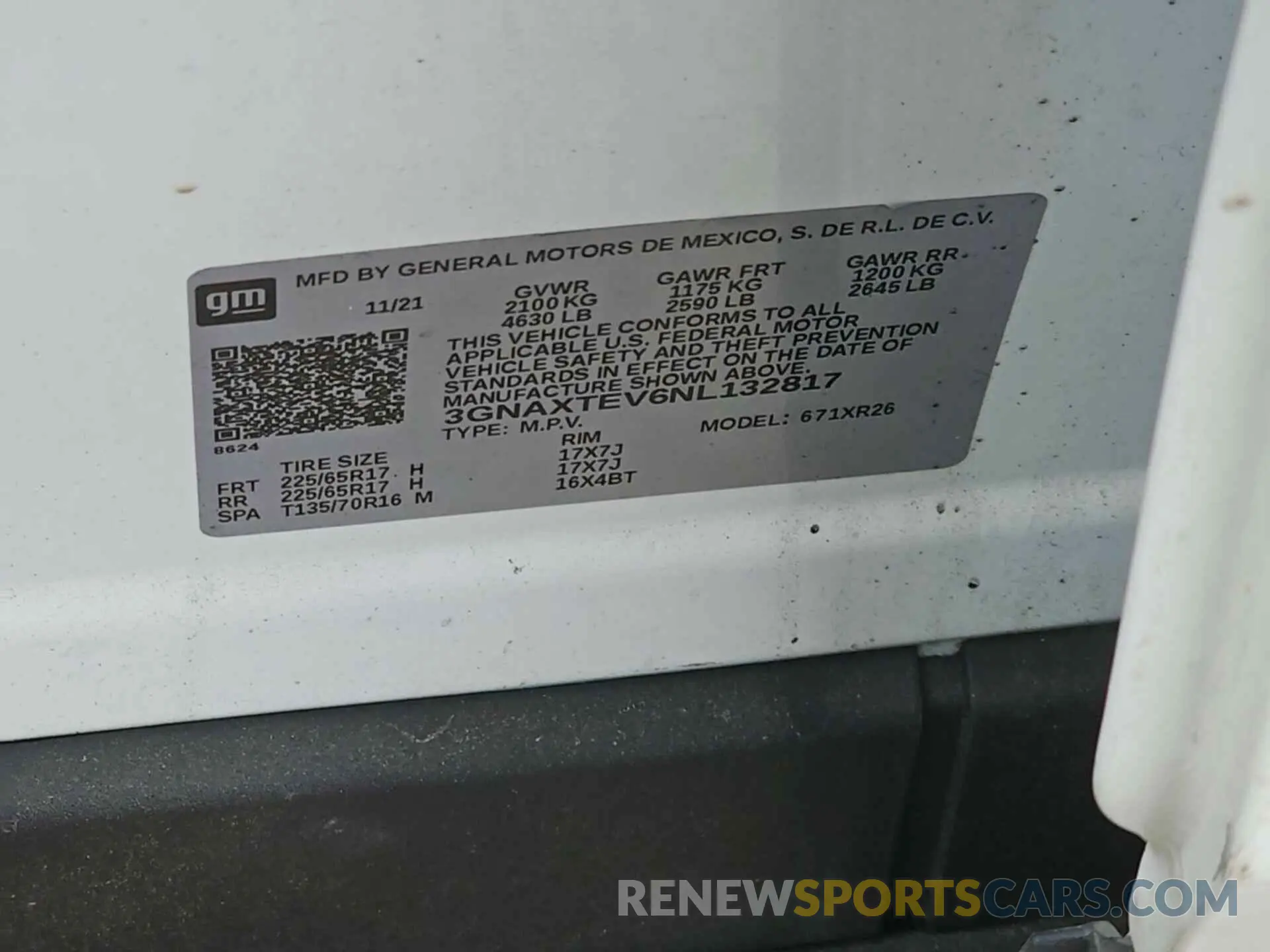 7 Photograph of a damaged car 3GNAXTEV6NL132817 CHEVROLET EQUINOX 2022