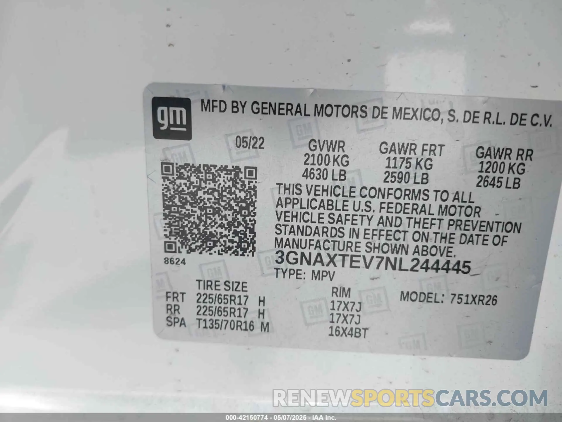 9 Photograph of a damaged car 3GNAXTEV7NL244445 CHEVROLET EQUINOX 2022