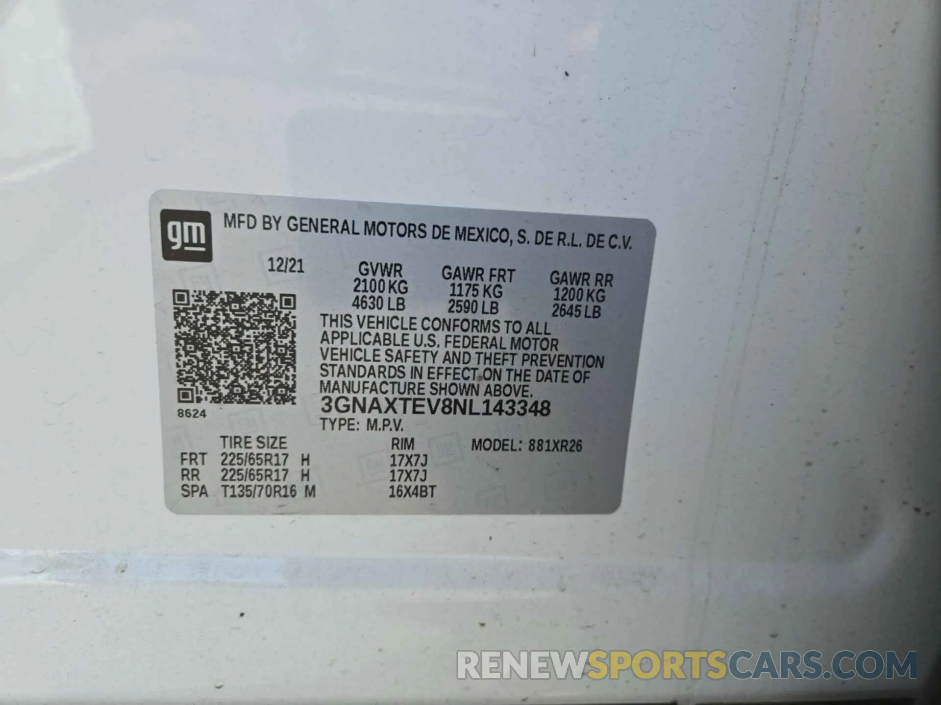 6 Photograph of a damaged car 3GNAXTEV8NL143348 CHEVROLET EQUINOX 2022