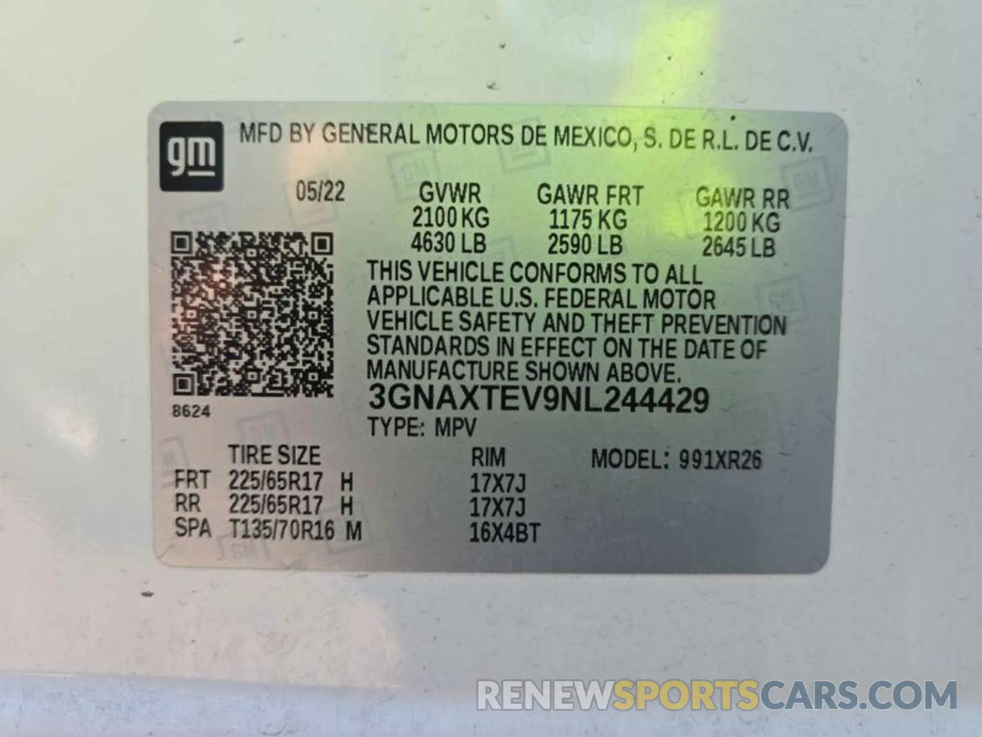 4 Photograph of a damaged car 3GNAXTEV9NL244429 CHEVROLET EQUINOX 2022