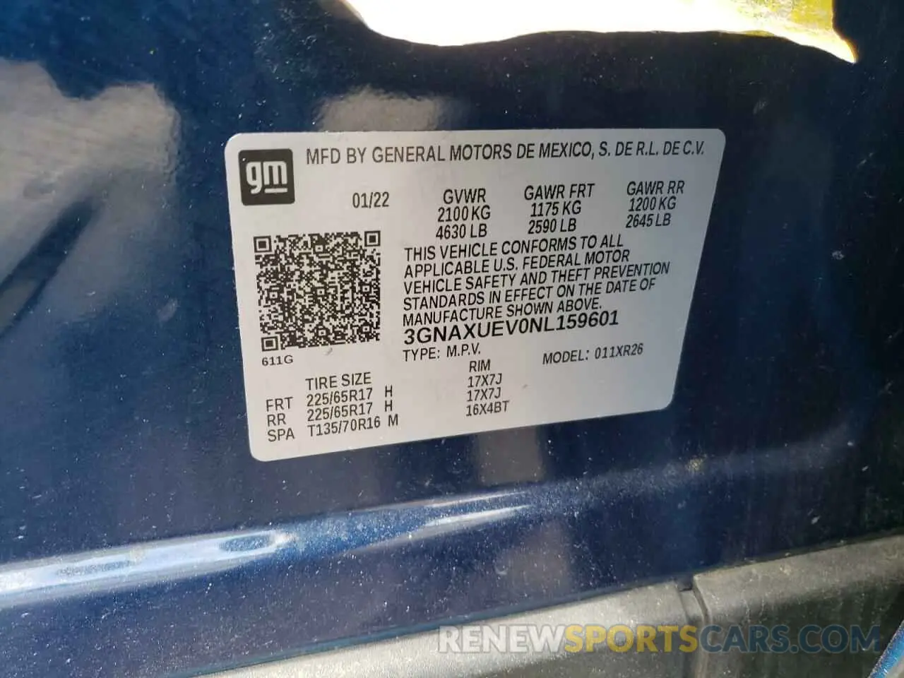 13 Photograph of a damaged car 3GNAXUEV0NL159601 CHEVROLET EQUINOX 2022