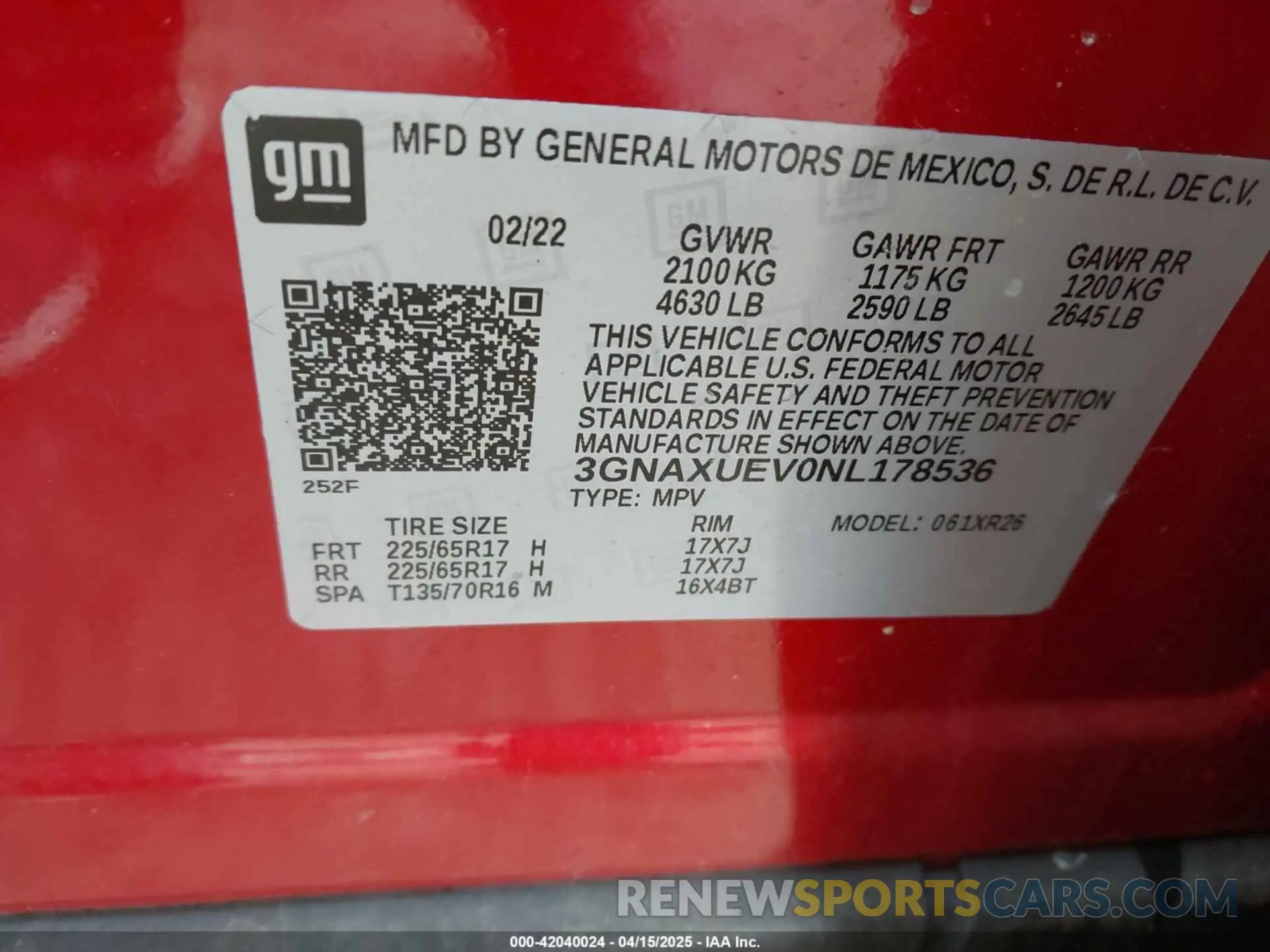 9 Photograph of a damaged car 3GNAXUEV0NL178536 CHEVROLET EQUINOX 2022