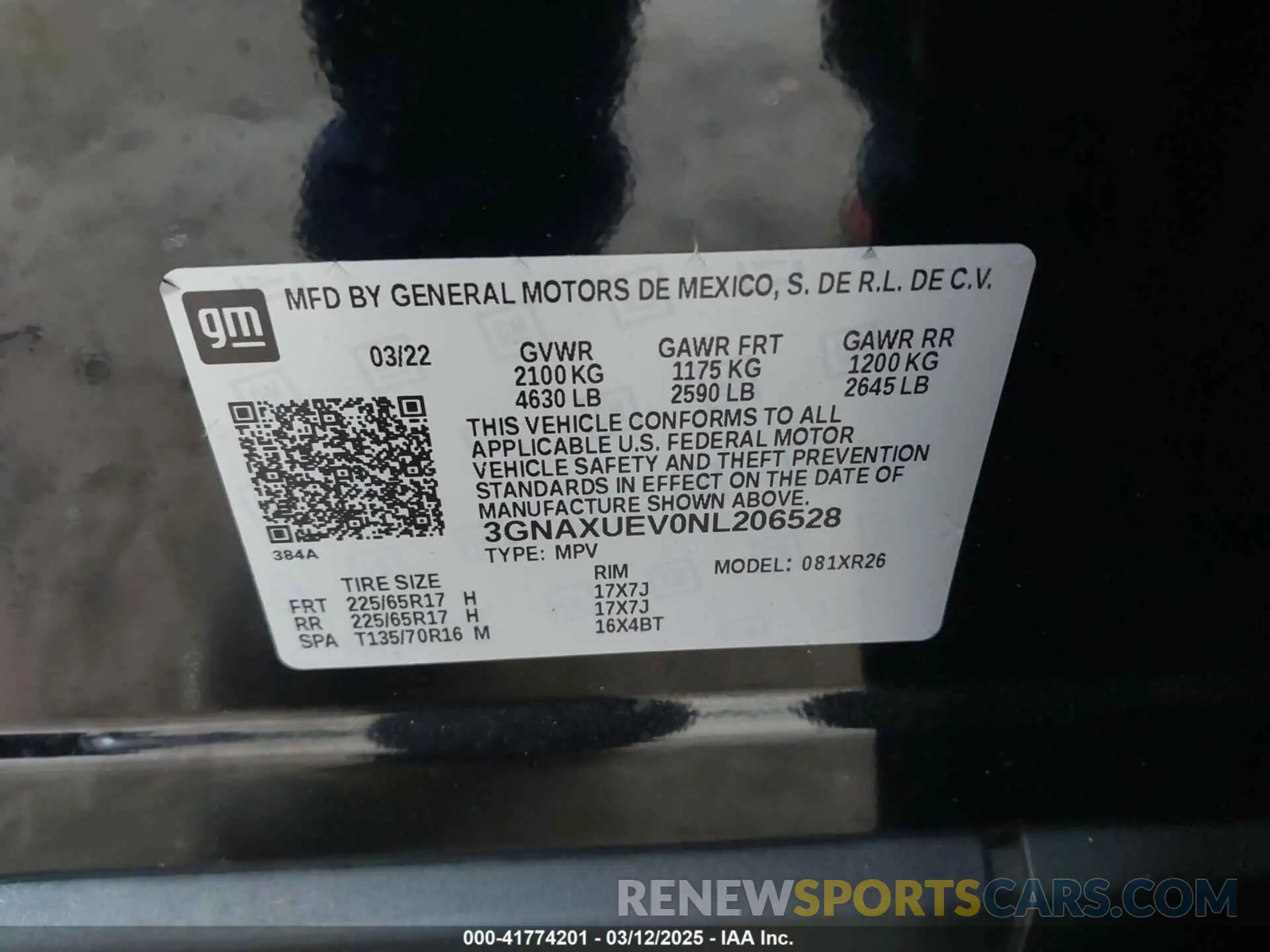 9 Photograph of a damaged car 3GNAXUEV0NL206528 CHEVROLET EQUINOX 2022