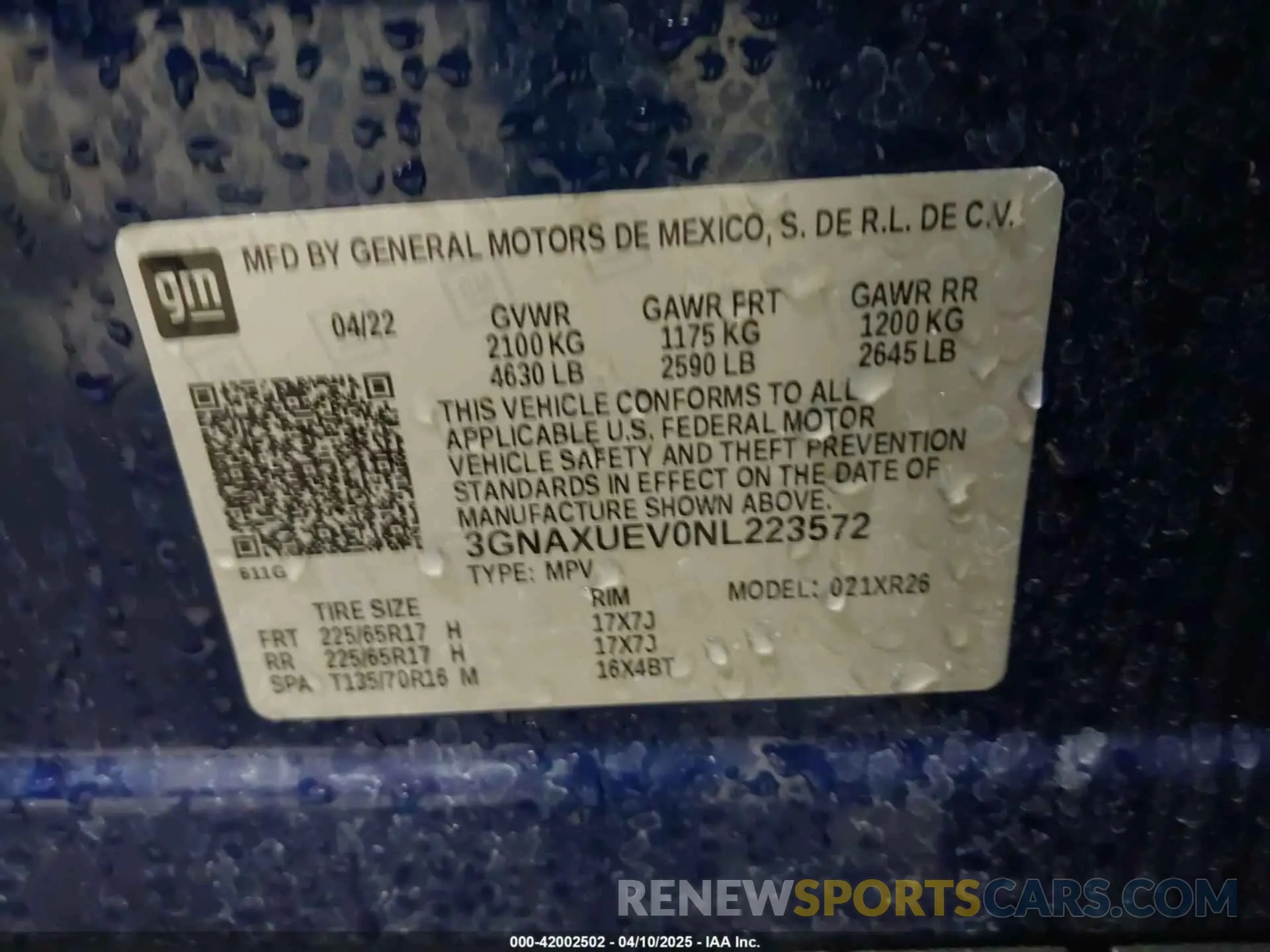 9 Photograph of a damaged car 3GNAXUEV0NL223572 CHEVROLET EQUINOX 2022