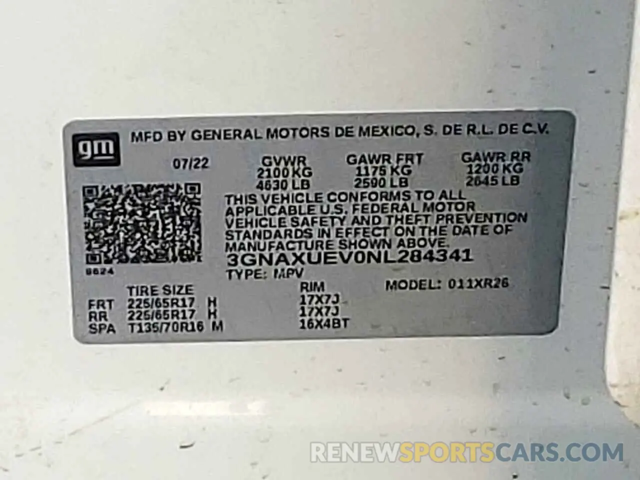 13 Photograph of a damaged car 3GNAXUEV0NL284341 CHEVROLET EQUINOX 2022