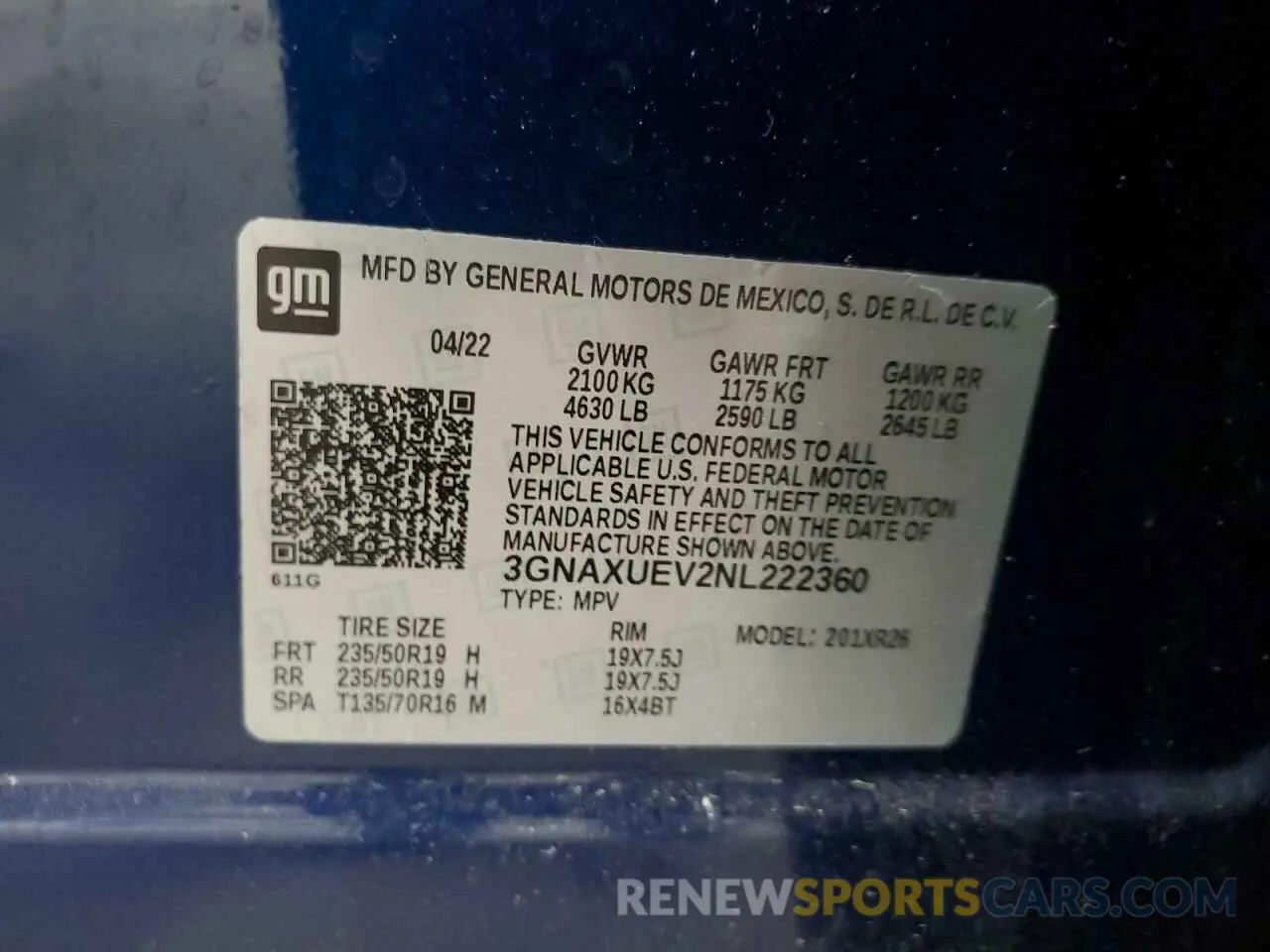 13 Photograph of a damaged car 3GNAXUEV2NL222360 CHEVROLET EQUINOX 2022