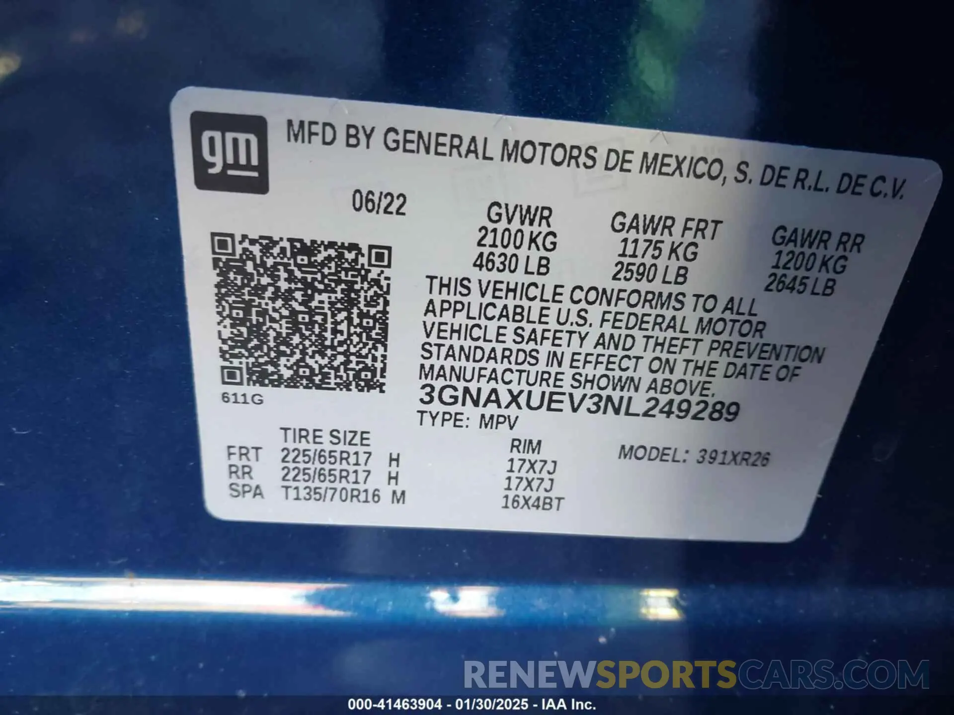 9 Photograph of a damaged car 3GNAXUEV3NL249289 CHEVROLET EQUINOX 2022