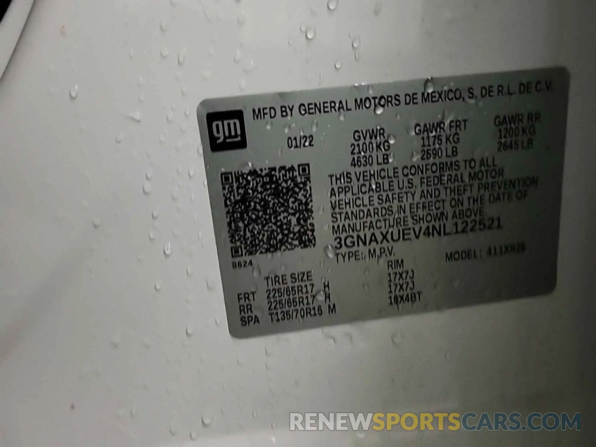 35 Photograph of a damaged car 3GNAXUEV4NL122521 CHEVROLET EQUINOX 2022