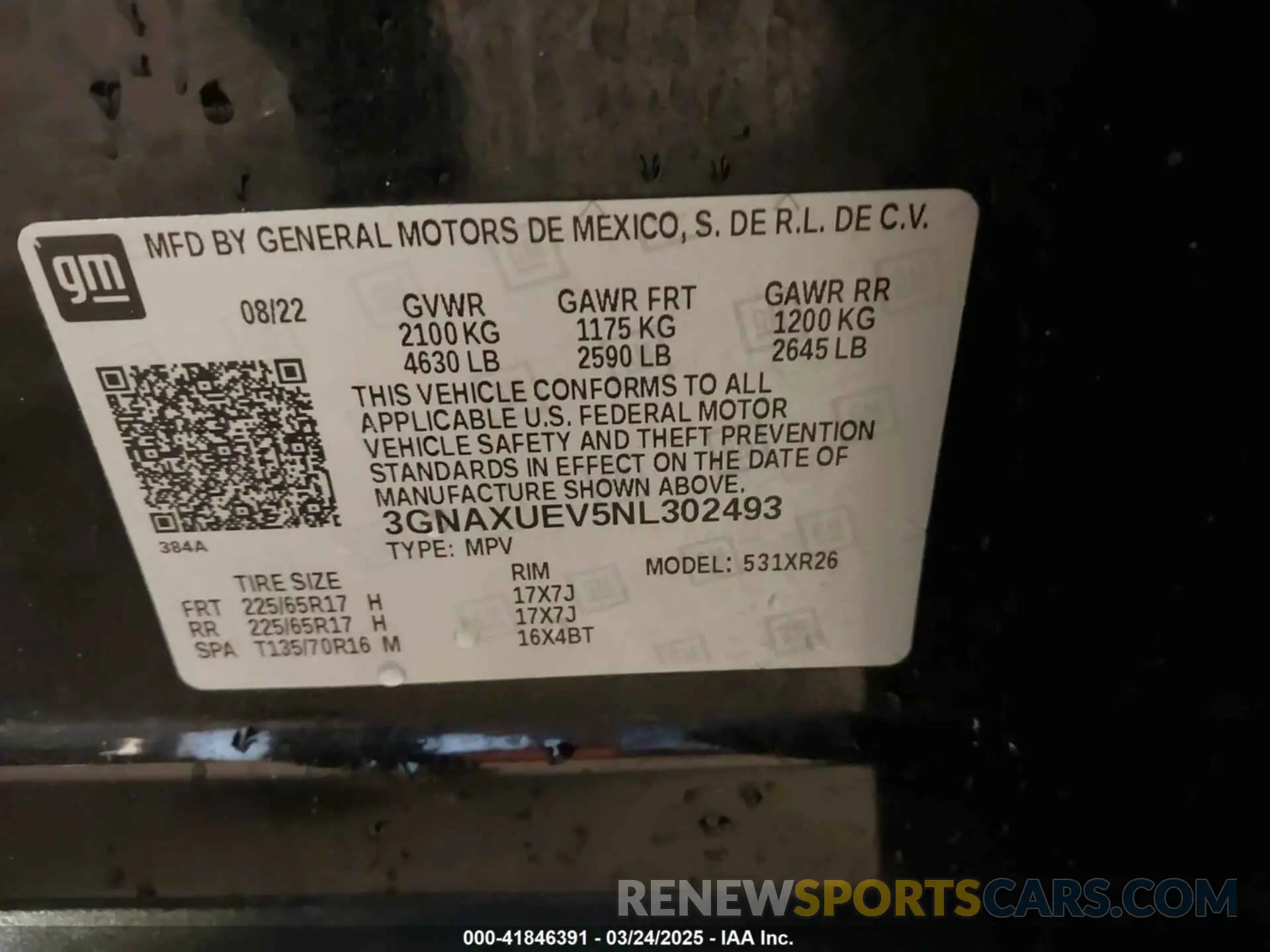 9 Photograph of a damaged car 3GNAXUEV5NL302493 CHEVROLET EQUINOX 2022