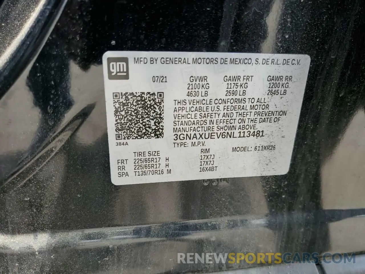 13 Photograph of a damaged car 3GNAXUEV6NL113481 CHEVROLET EQUINOX 2022