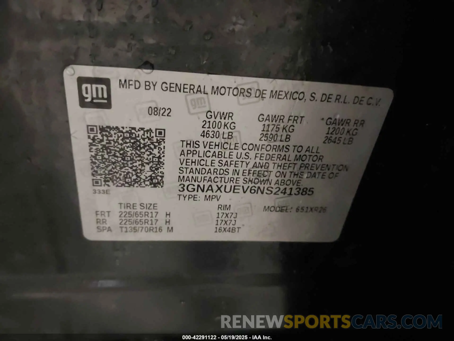 9 Photograph of a damaged car 3GNAXUEV6NS241385 CHEVROLET EQUINOX 2022