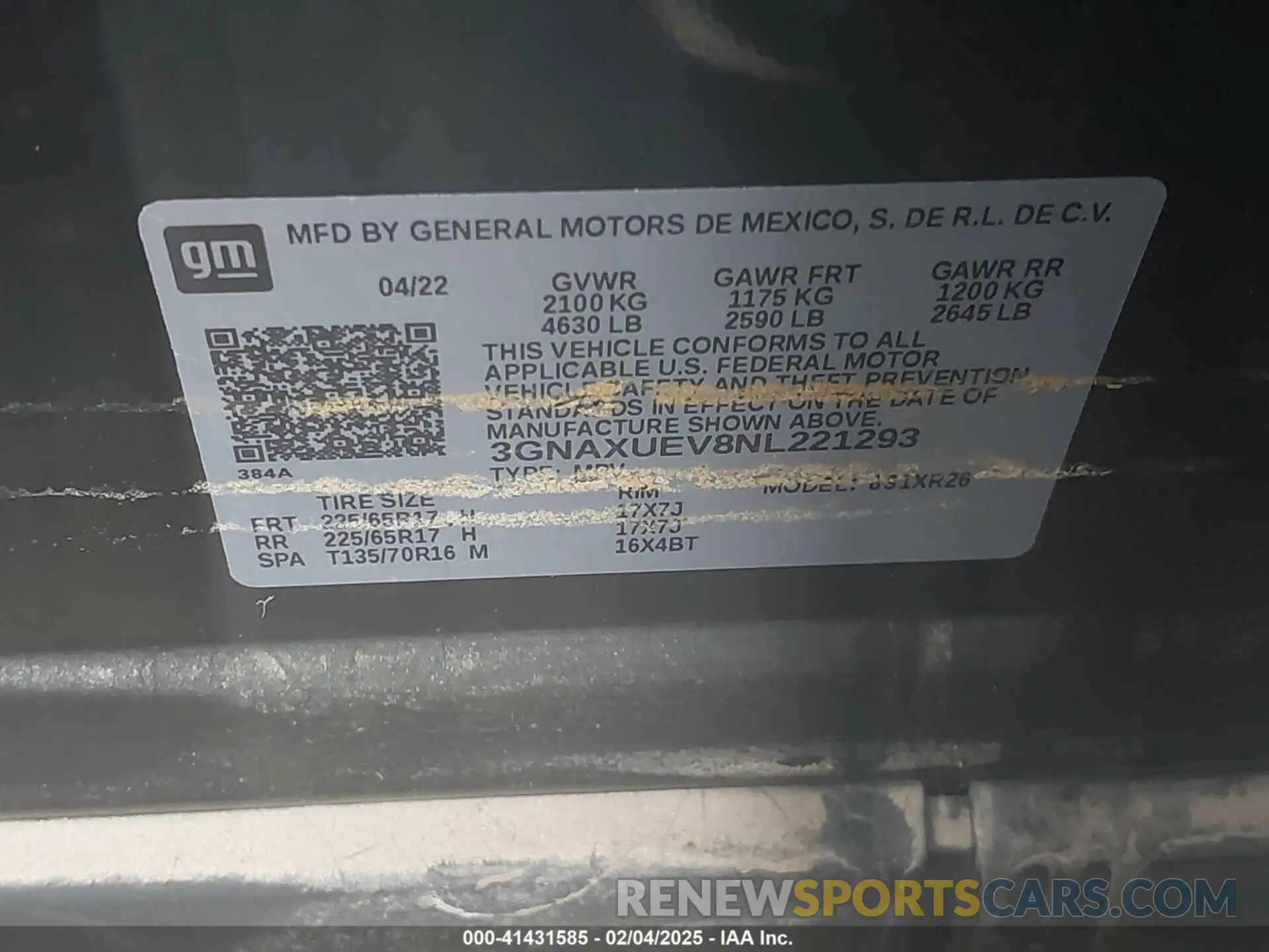 9 Photograph of a damaged car 3GNAXUEV8NL221293 CHEVROLET EQUINOX 2022