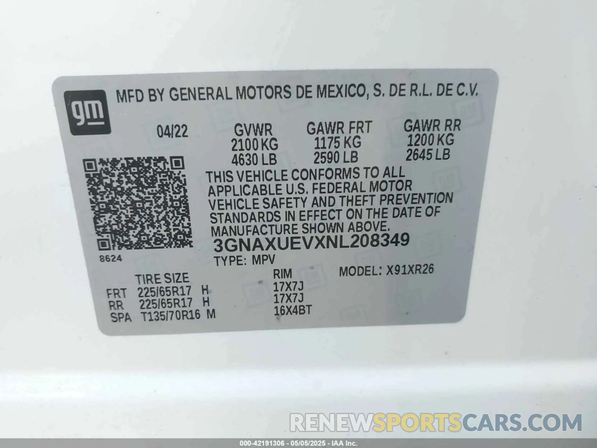 9 Photograph of a damaged car 3GNAXUEVXNL208349 CHEVROLET EQUINOX 2022
