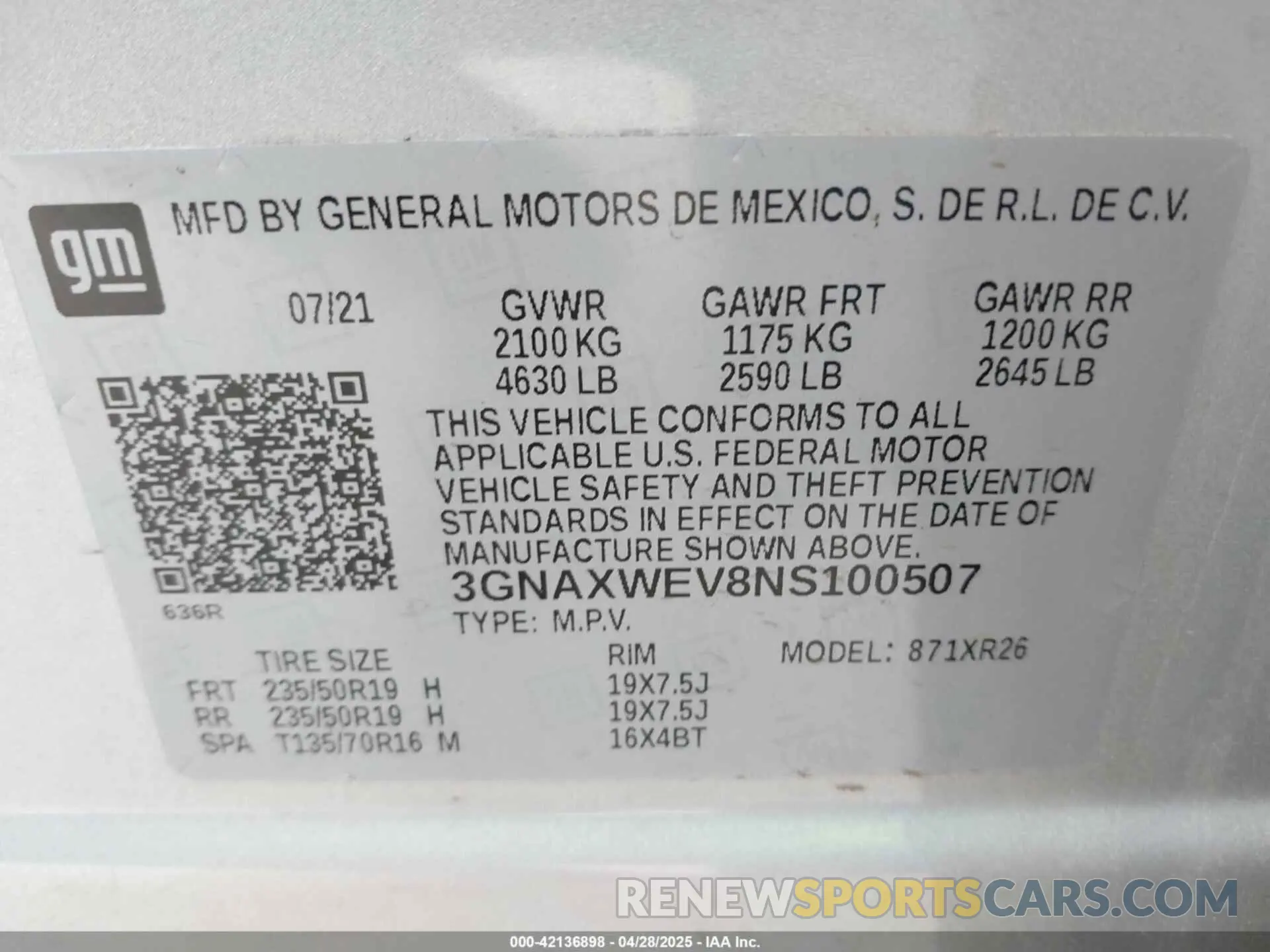 9 Photograph of a damaged car 3GNAXWEV8NS100507 CHEVROLET EQUINOX 2022