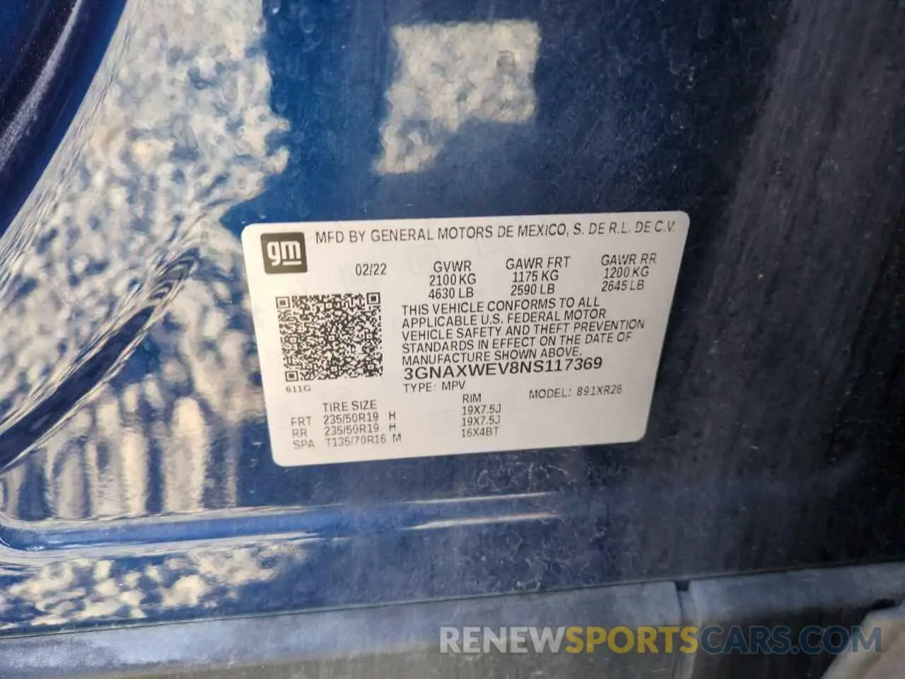 13 Photograph of a damaged car 3GNAXWEV8NS117369 CHEVROLET EQUINOX 2022