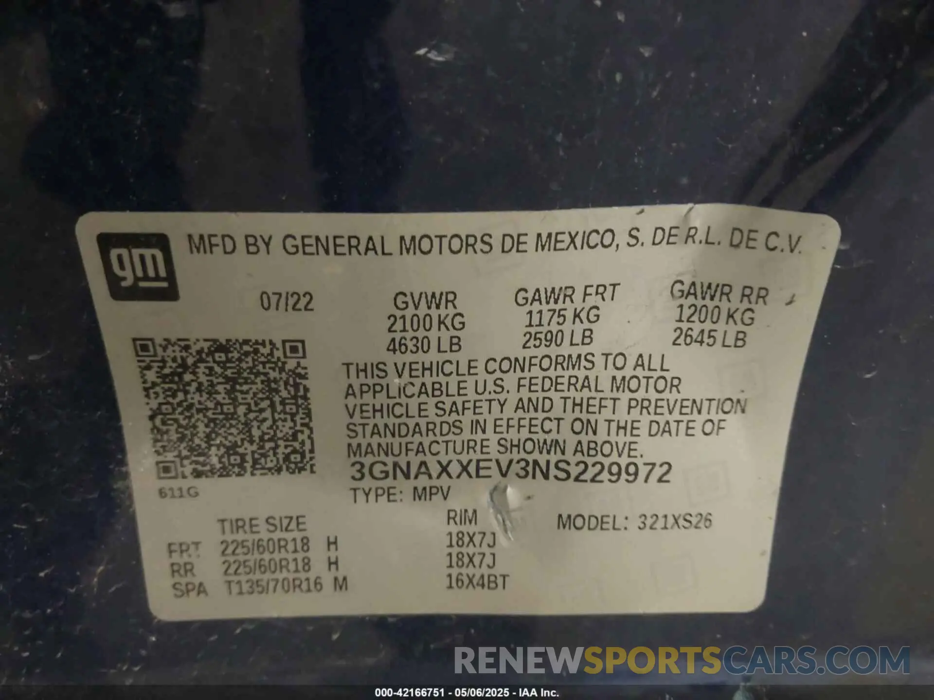9 Photograph of a damaged car 3GNAXXEV3NS229972 CHEVROLET EQUINOX 2022