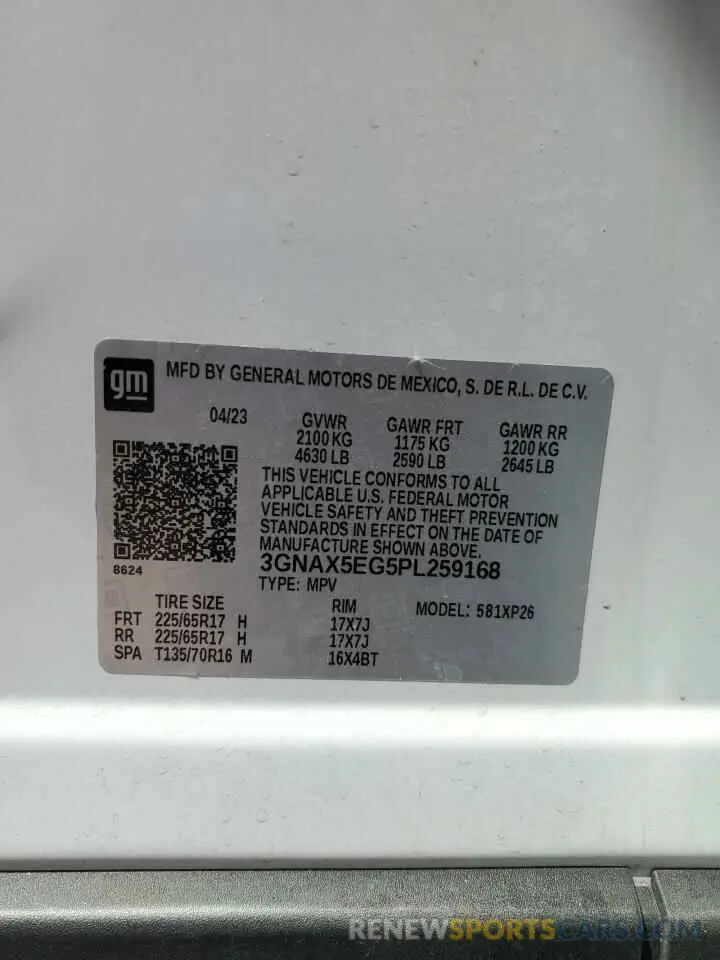 13 Photograph of a damaged car 3GNAX5EG5PL259168 CHEVROLET EQUINOX 2023