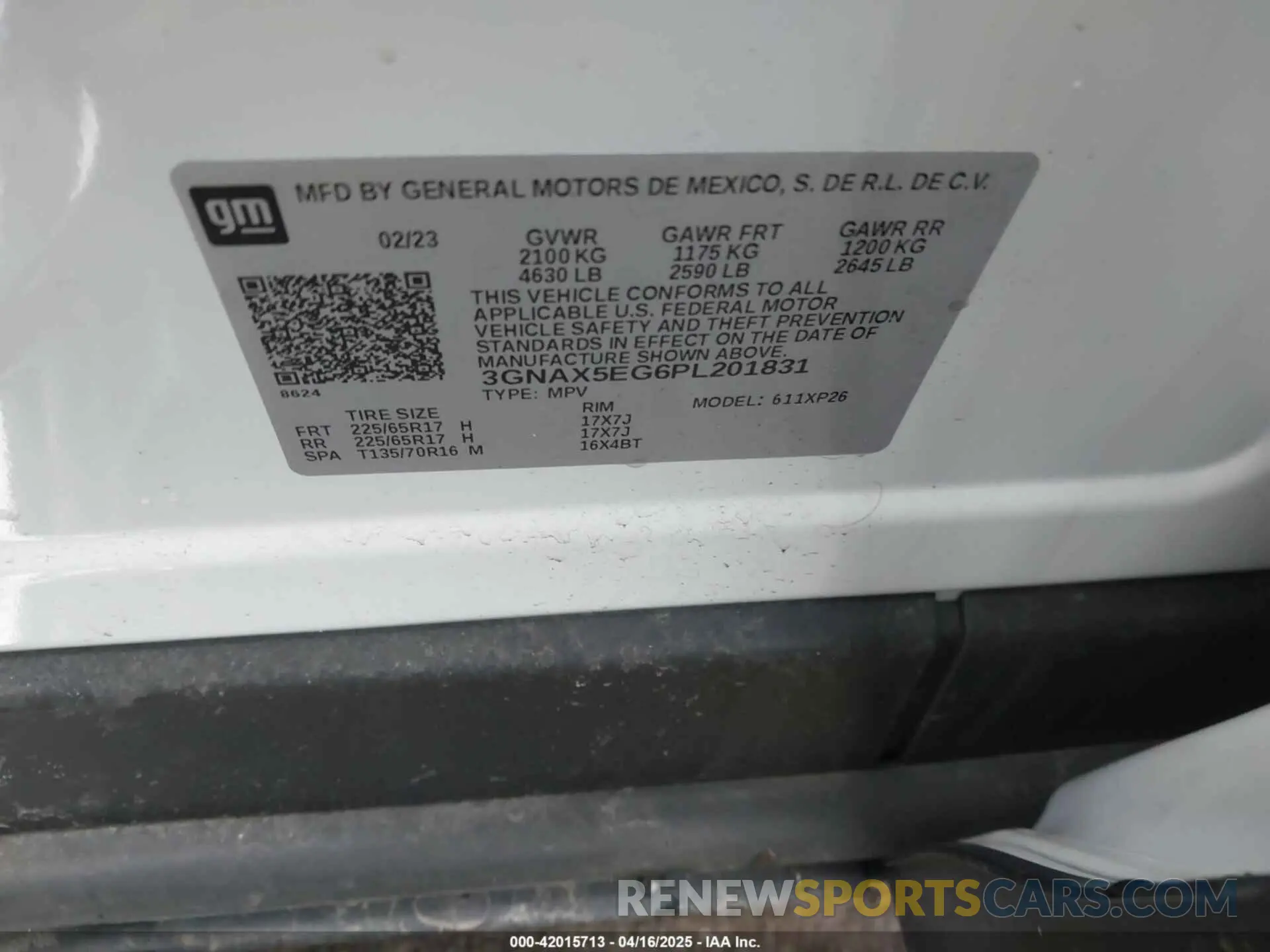 8 Photograph of a damaged car 3GNAX5EG6PL201831 CHEVROLET EQUINOX 2023