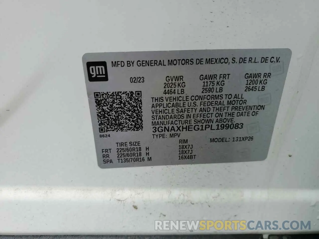 13 Photograph of a damaged car 3GNAXHEG1PL199083 CHEVROLET EQUINOX 2023