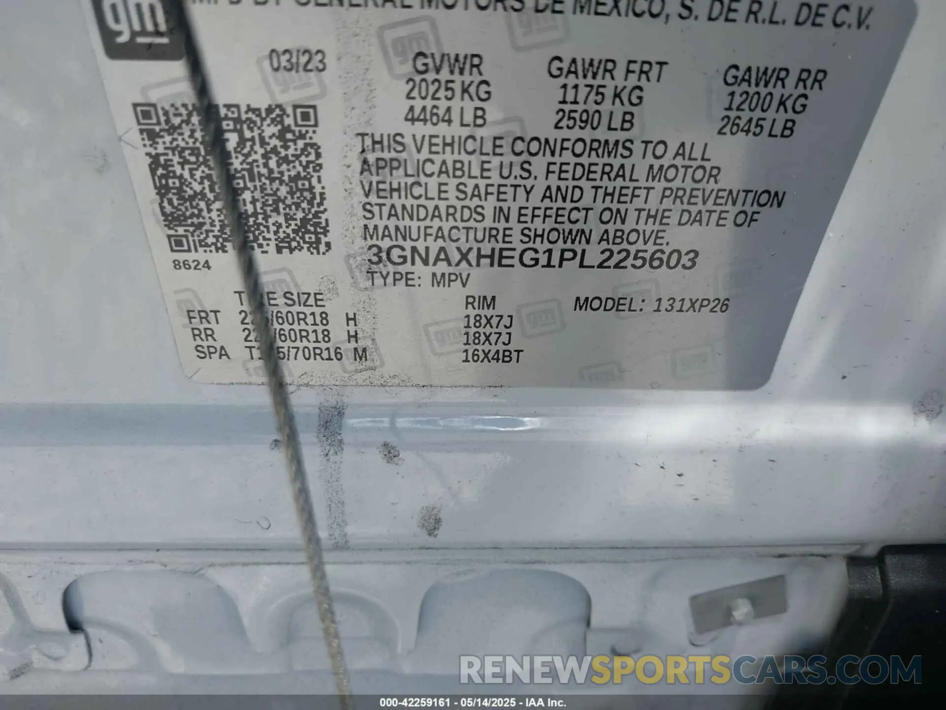 9 Photograph of a damaged car 3GNAXHEG1PL225603 CHEVROLET EQUINOX 2023