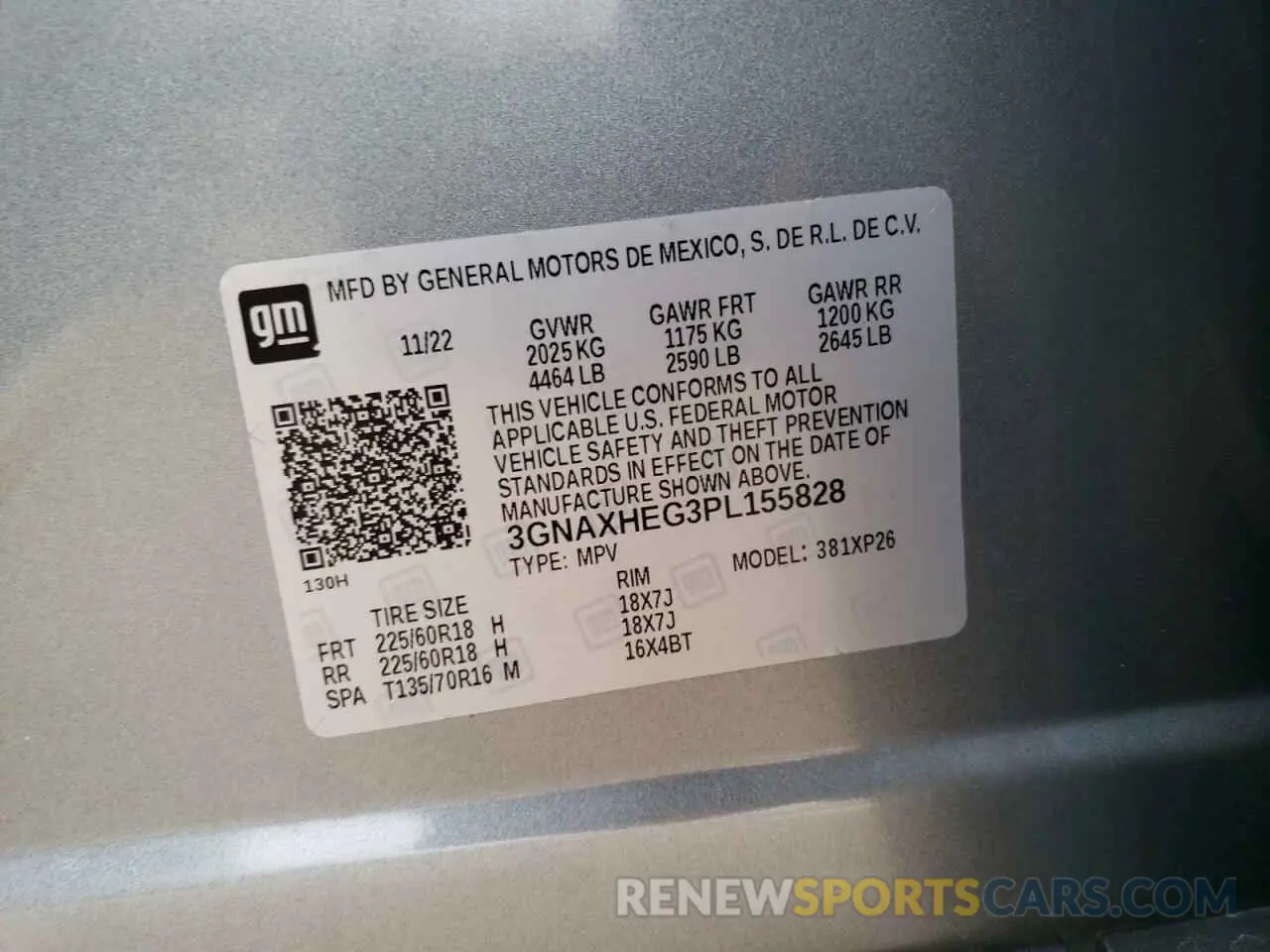 15 Photograph of a damaged car 3GNAXHEG3PL155828 CHEVROLET EQUINOX 2023